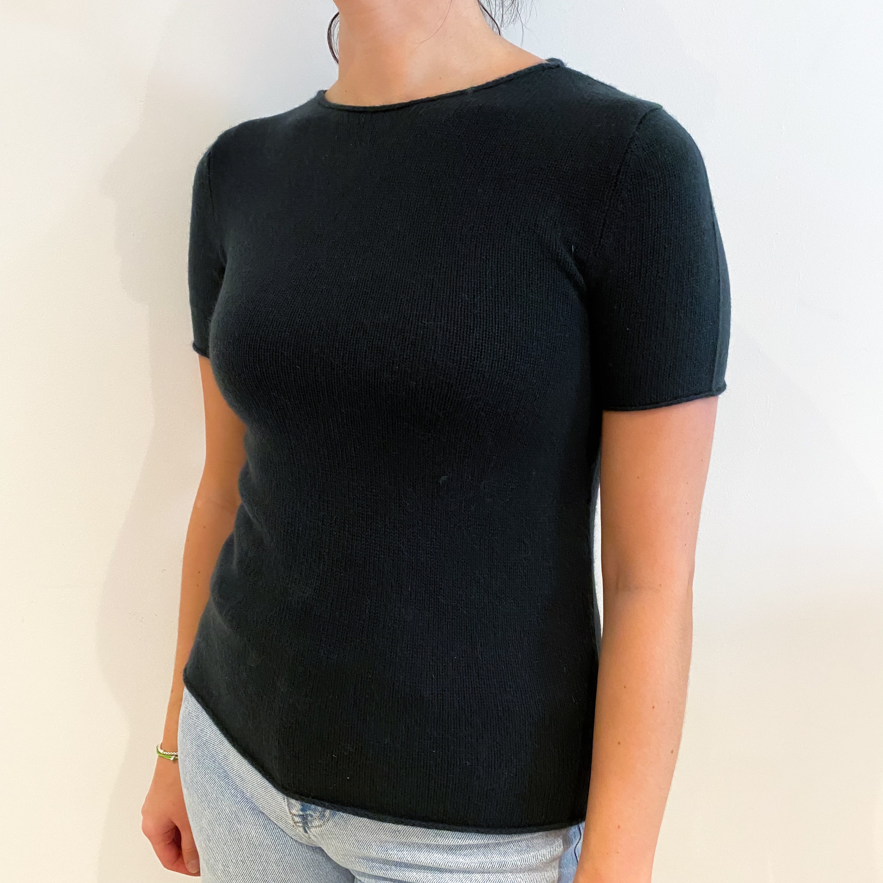 Theory Dark Khaki Green Short Sleeved Jumper Small