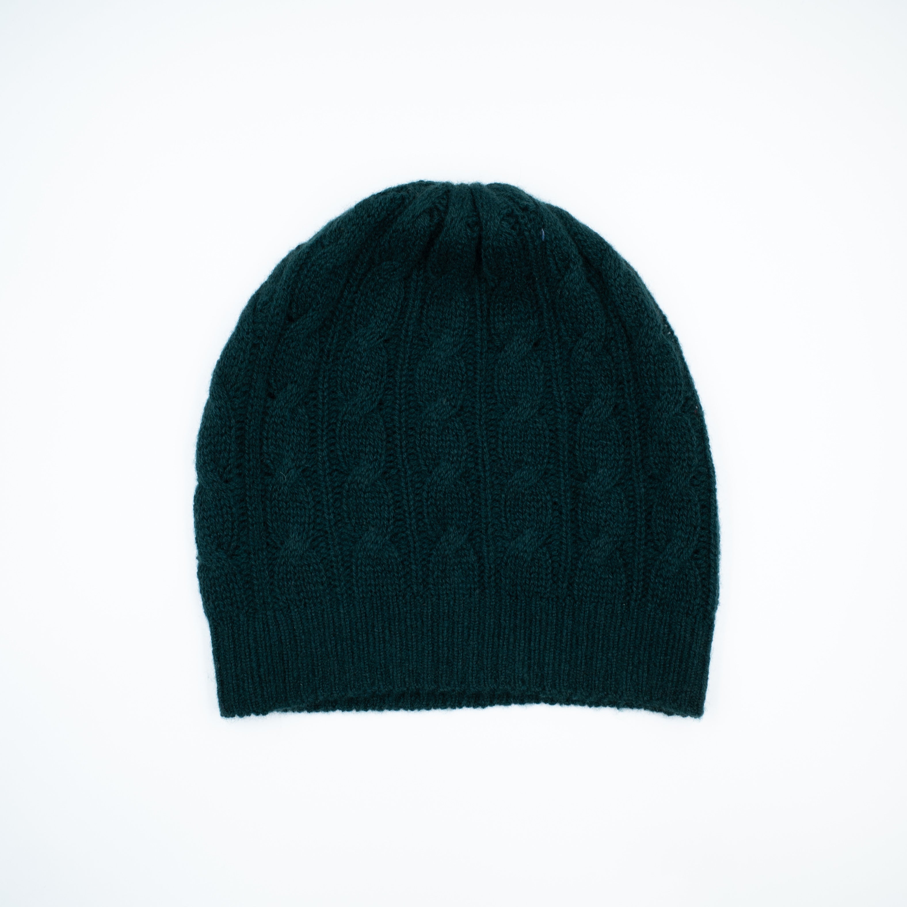 Brand New Scottish Forrest Green Cable Knit Beanie Hat Unisex