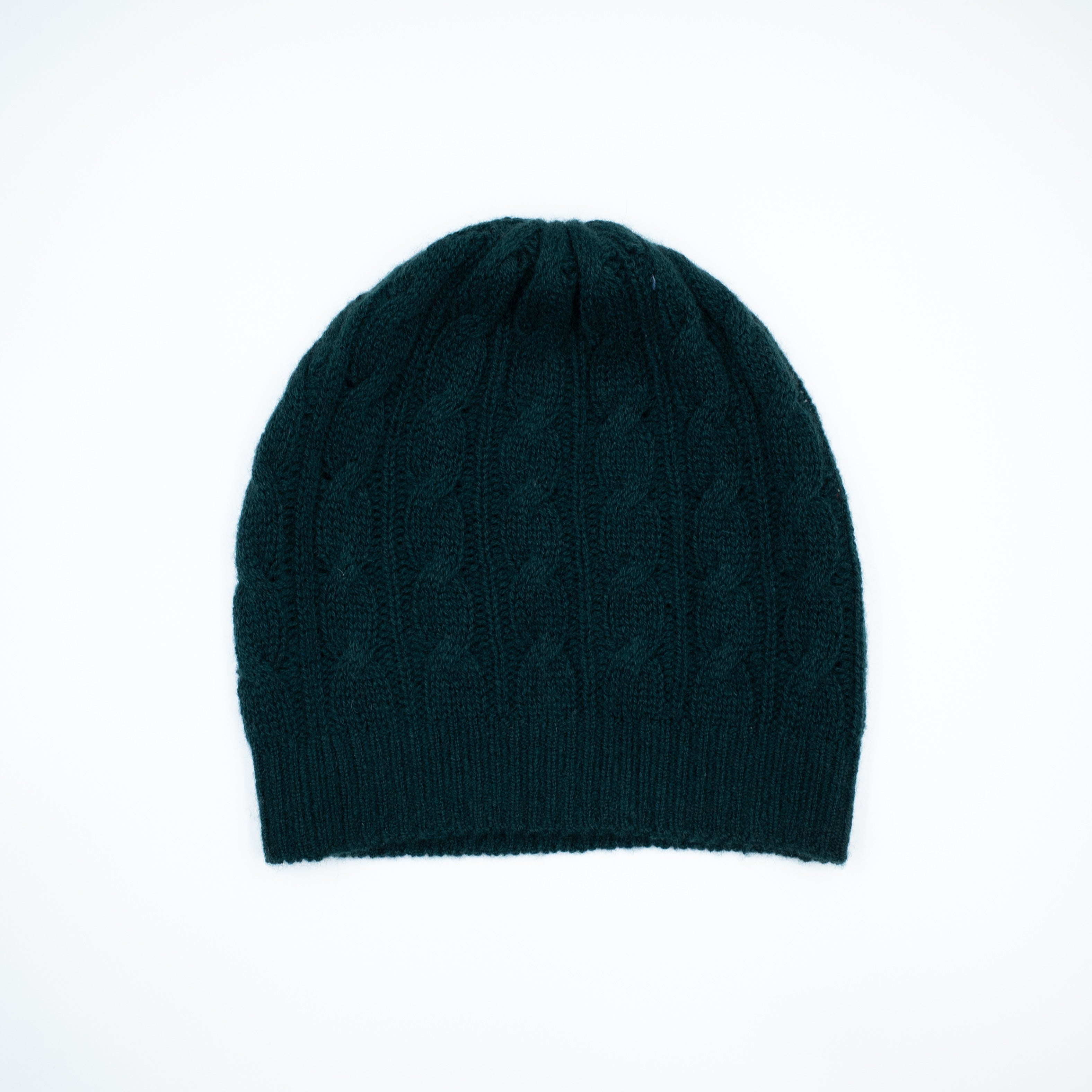 Brand New Scottish Forest Green Cable Knit Beanie Hat Unisex