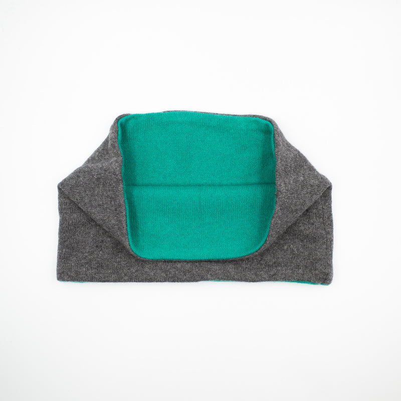 Slate Grey and Emerald Green Neck Warmer