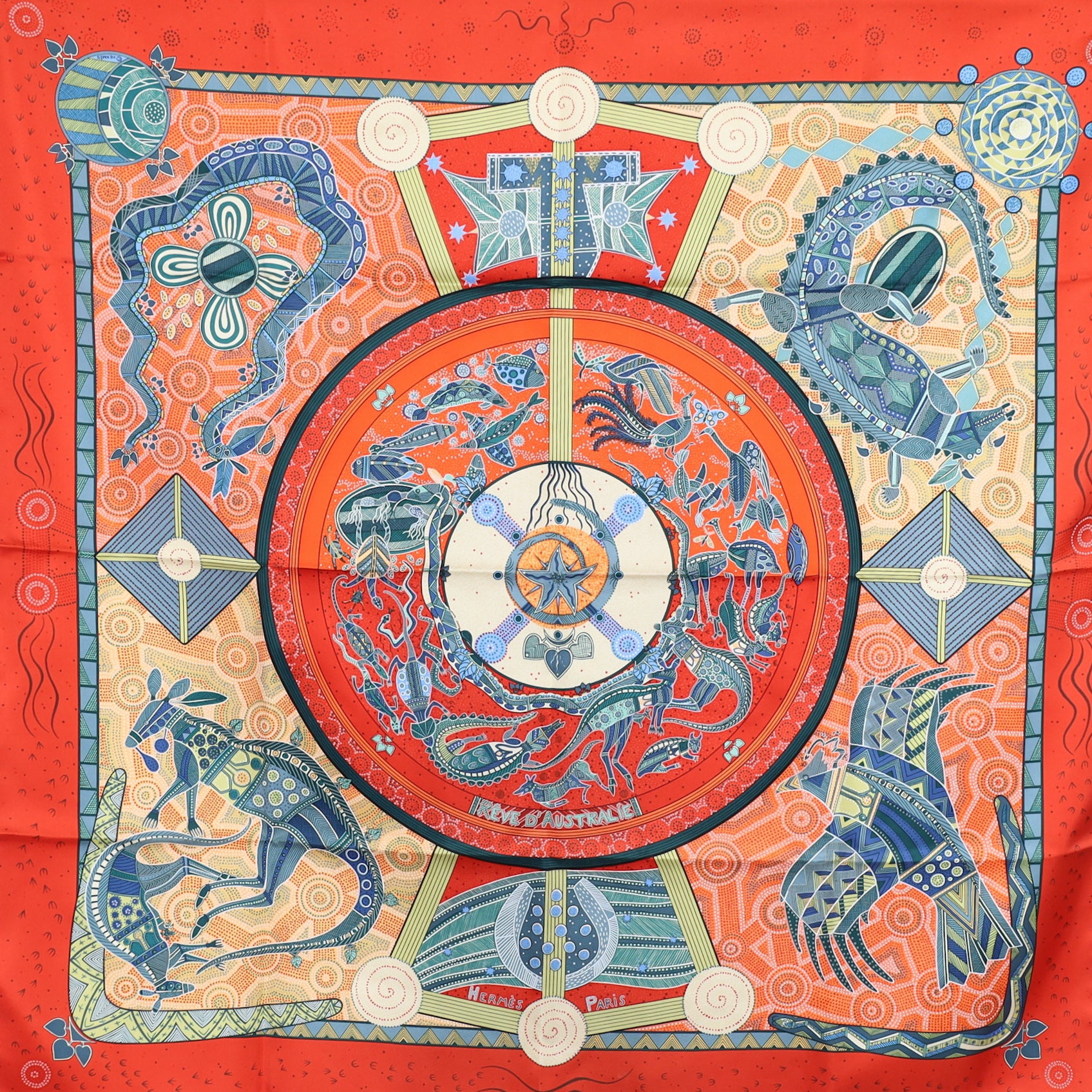 Brand New Boxed Hermès Rêve D’Australie Silk Scarf
