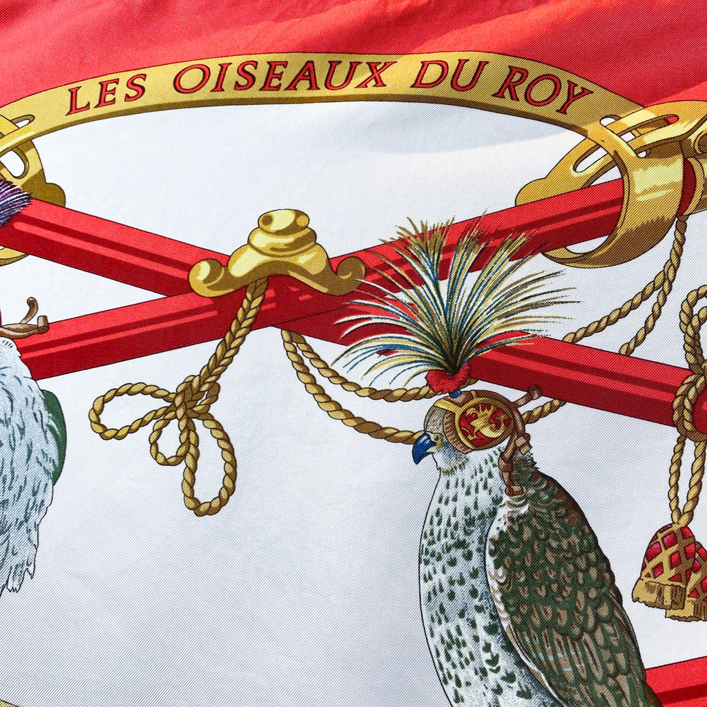 Boxed Hermes Oiseaux du Roy Vintage Silk Scarf