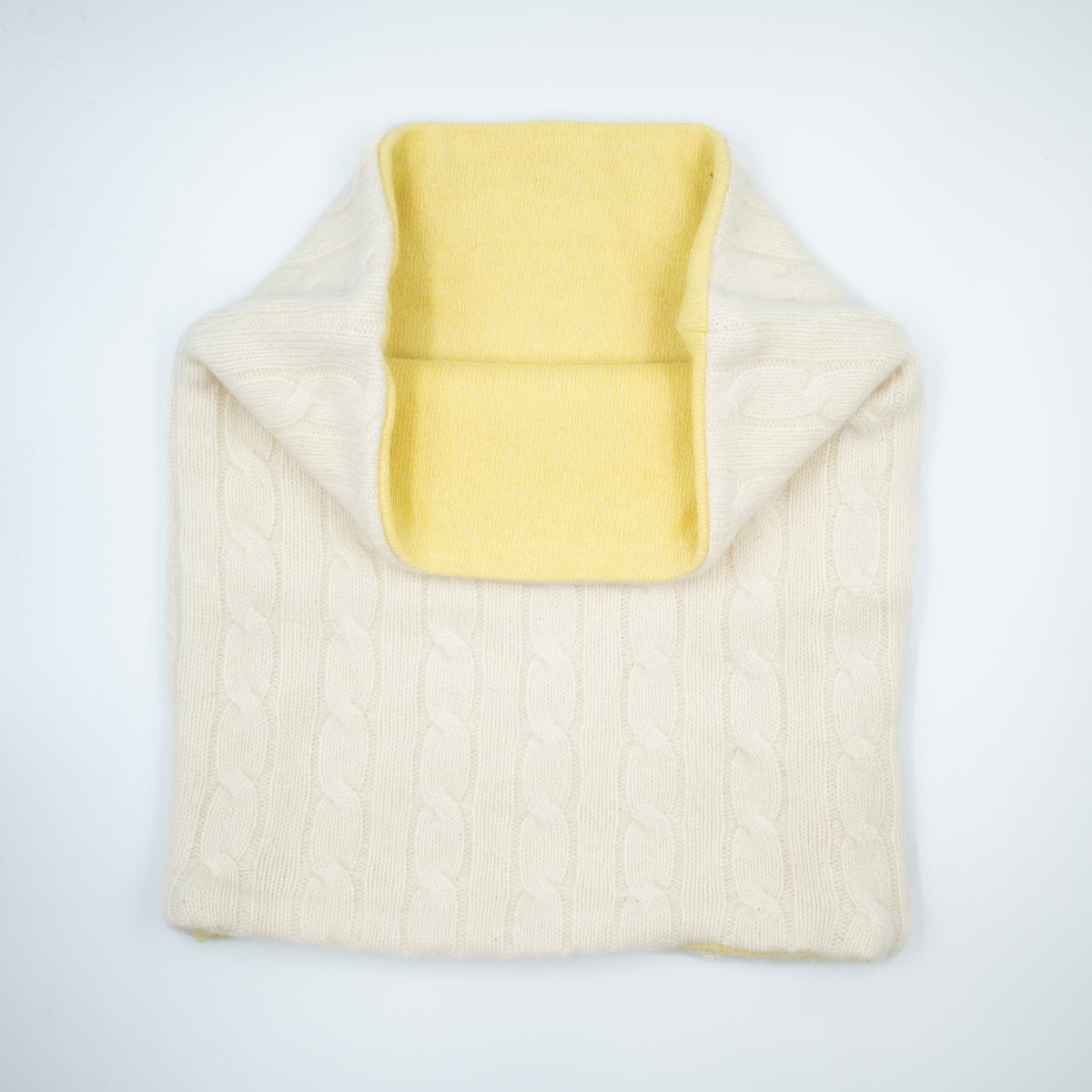 Ivory Cable and Lemon Double Layered Snood