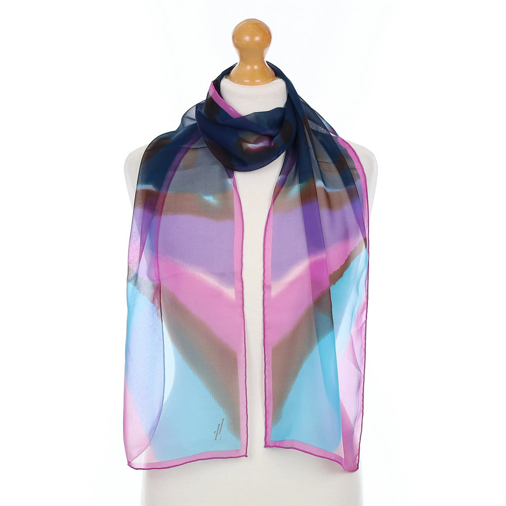 Jammers & Leufgen Magenta and Blue Silk Scarf