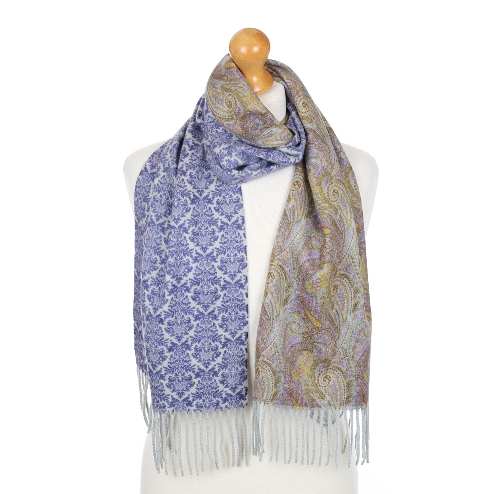 Paisley Reversible Fringed Cashmere Woven Scarf