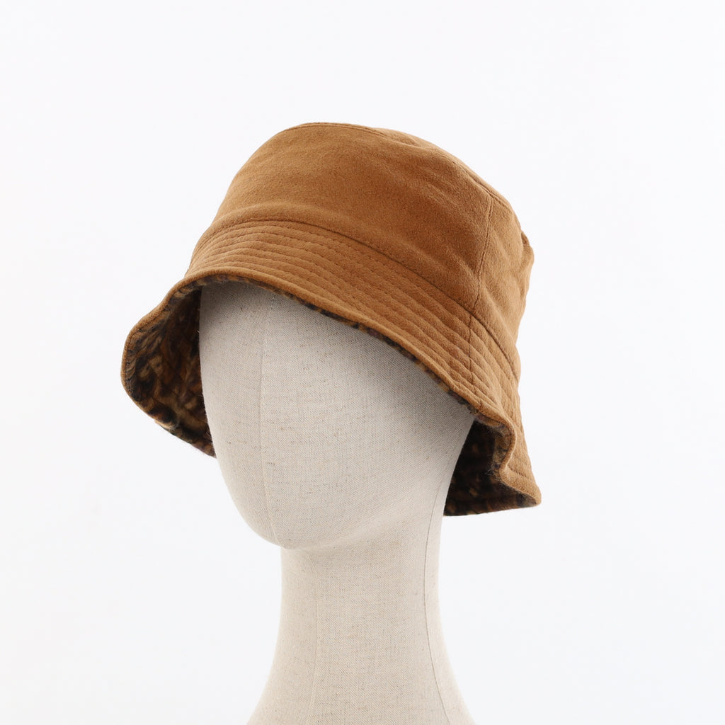 Unisex Butterscotch Paisley Reversible Cashmere Bucket Hat Men’s - M Women’s - L