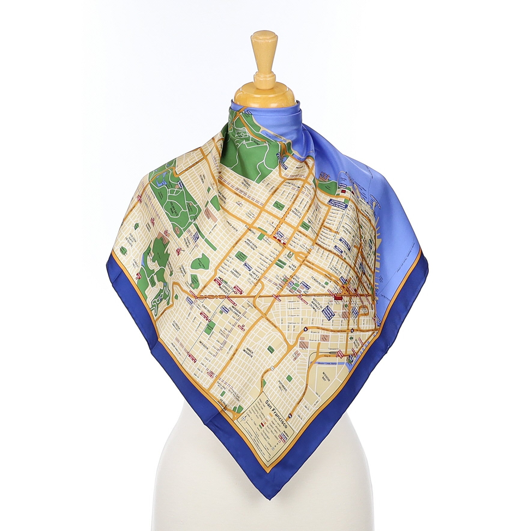 Brand New San Francisco Map Silk Scarf