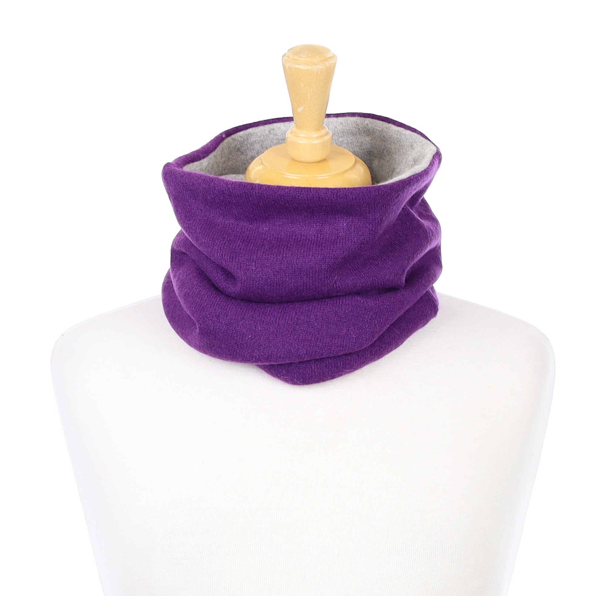 Viola Purple and Smoke Grey Luxury Double Layered Snood