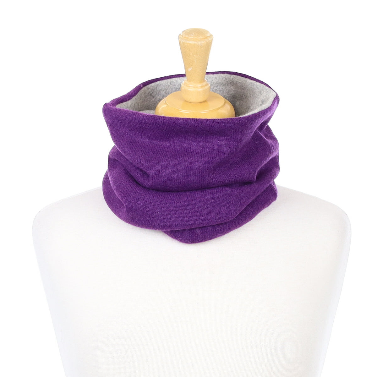 Viola Purple and Smoke Grey Luxury Double Layered Snood