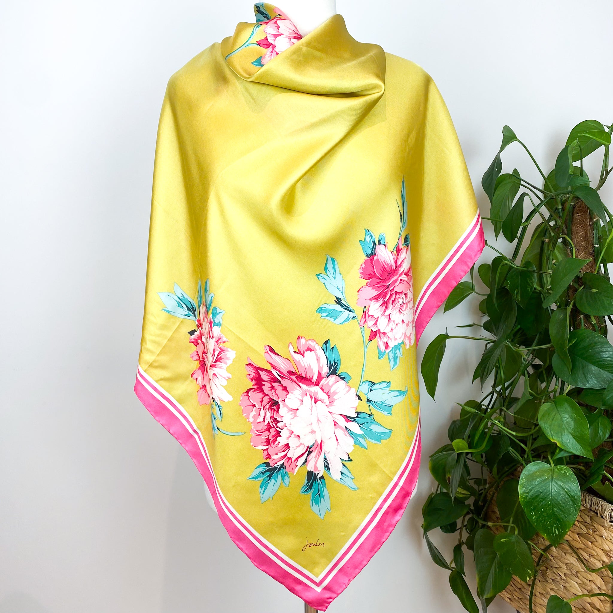 Joules Floral Design Silk Scarf