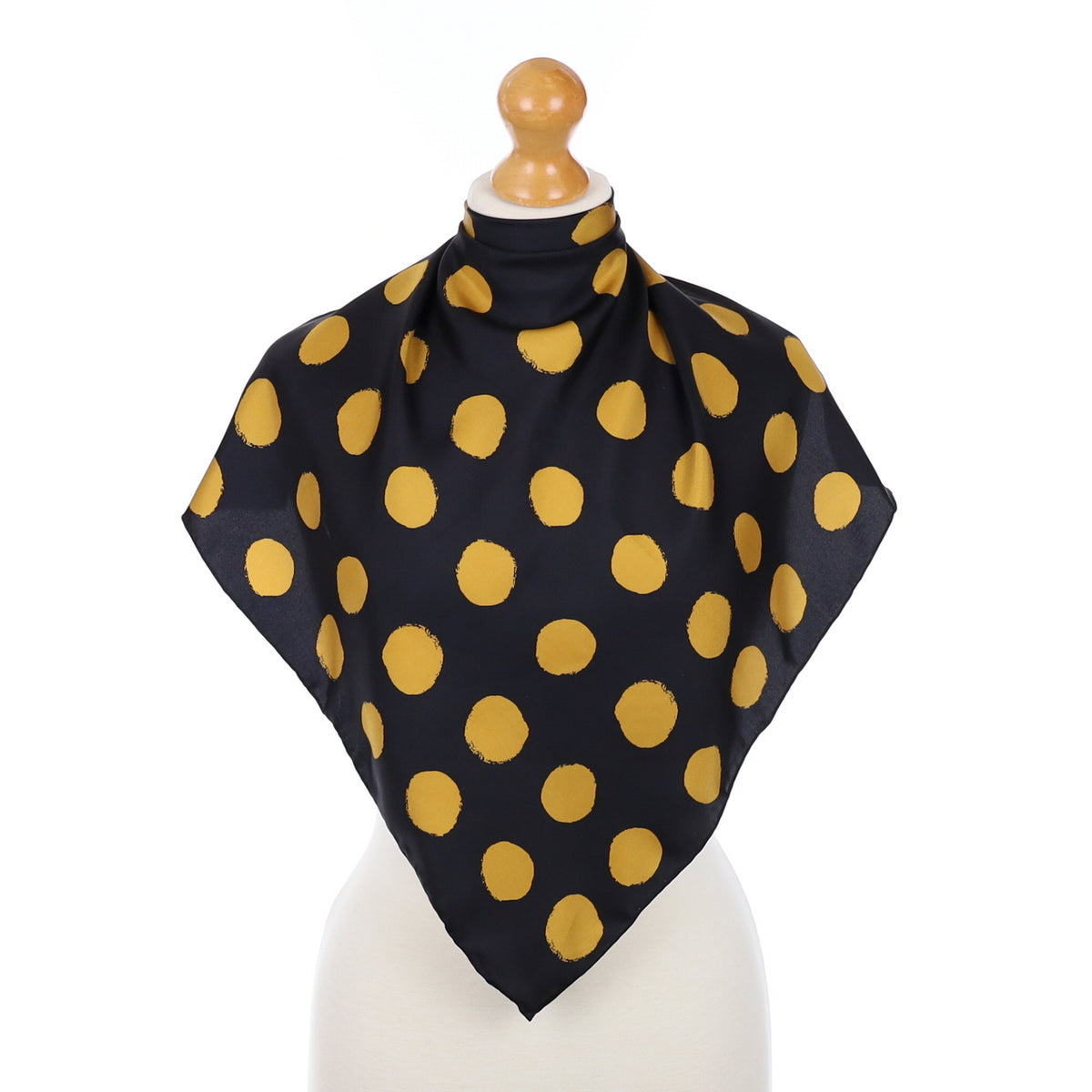 Black and Camel Spotty Silk Scarf