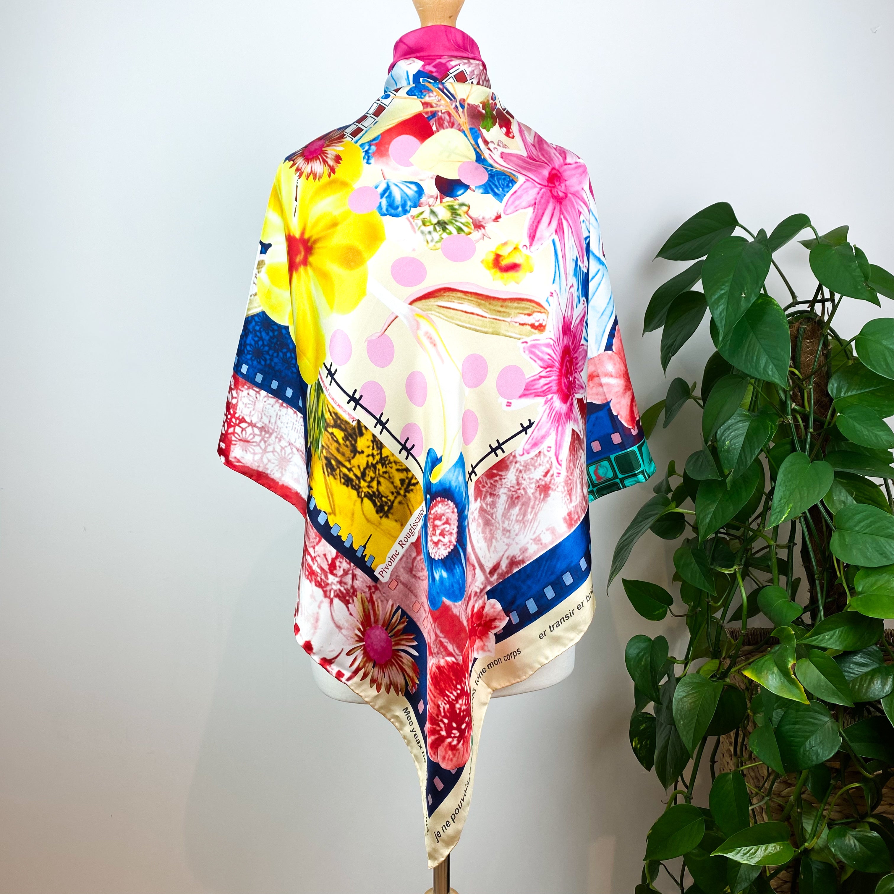Large Modern Colourful Silk Scarf