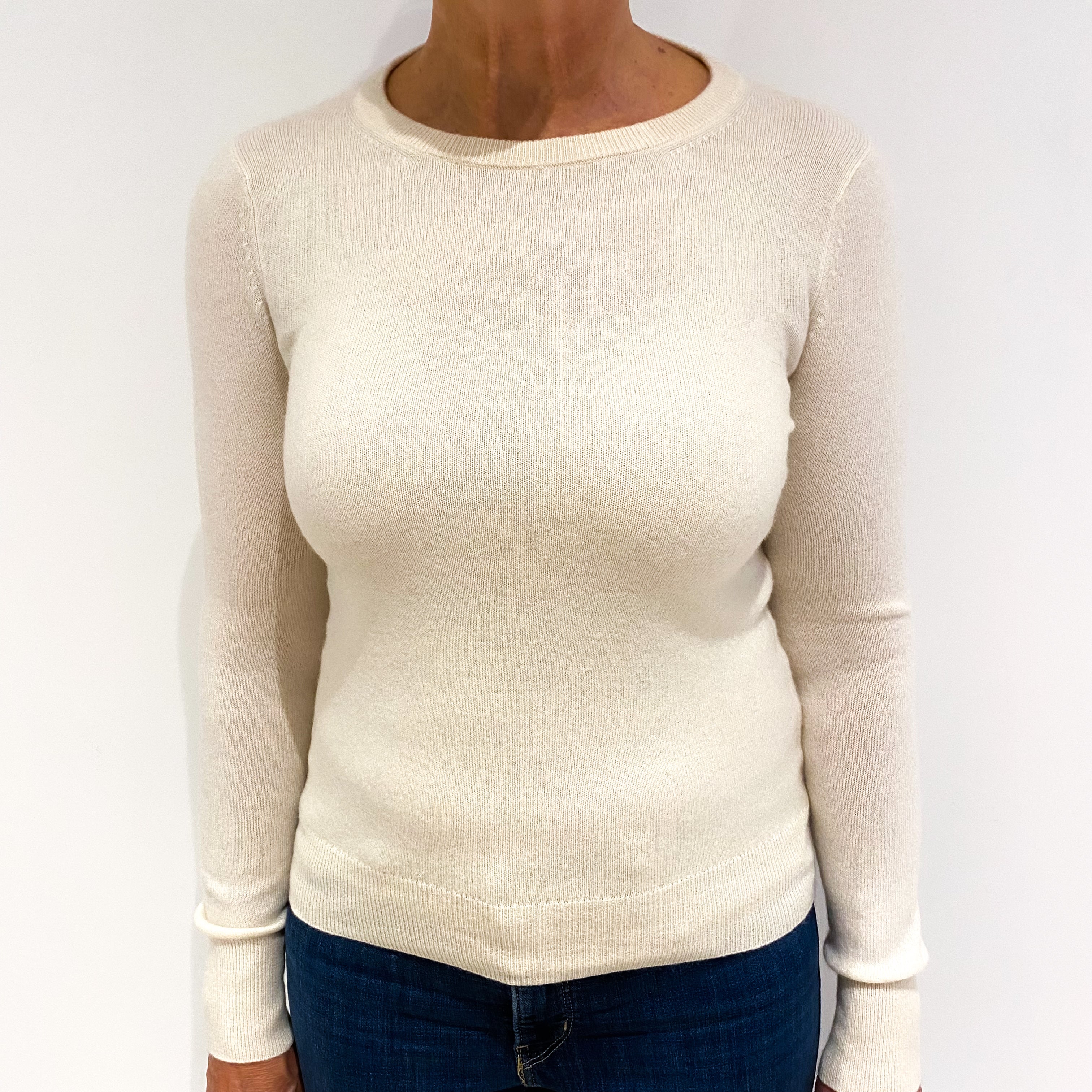 Cream Cashmere Crew Neck Jumper Medium