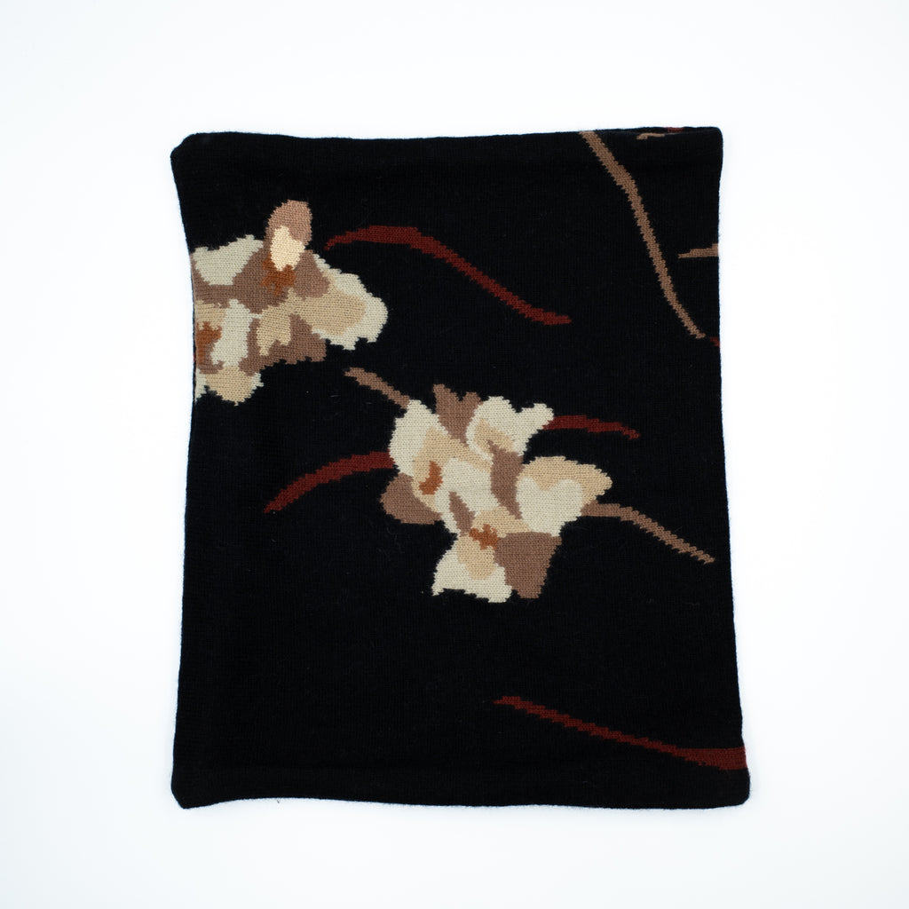 Black Floral Luxury Double Layered Snood