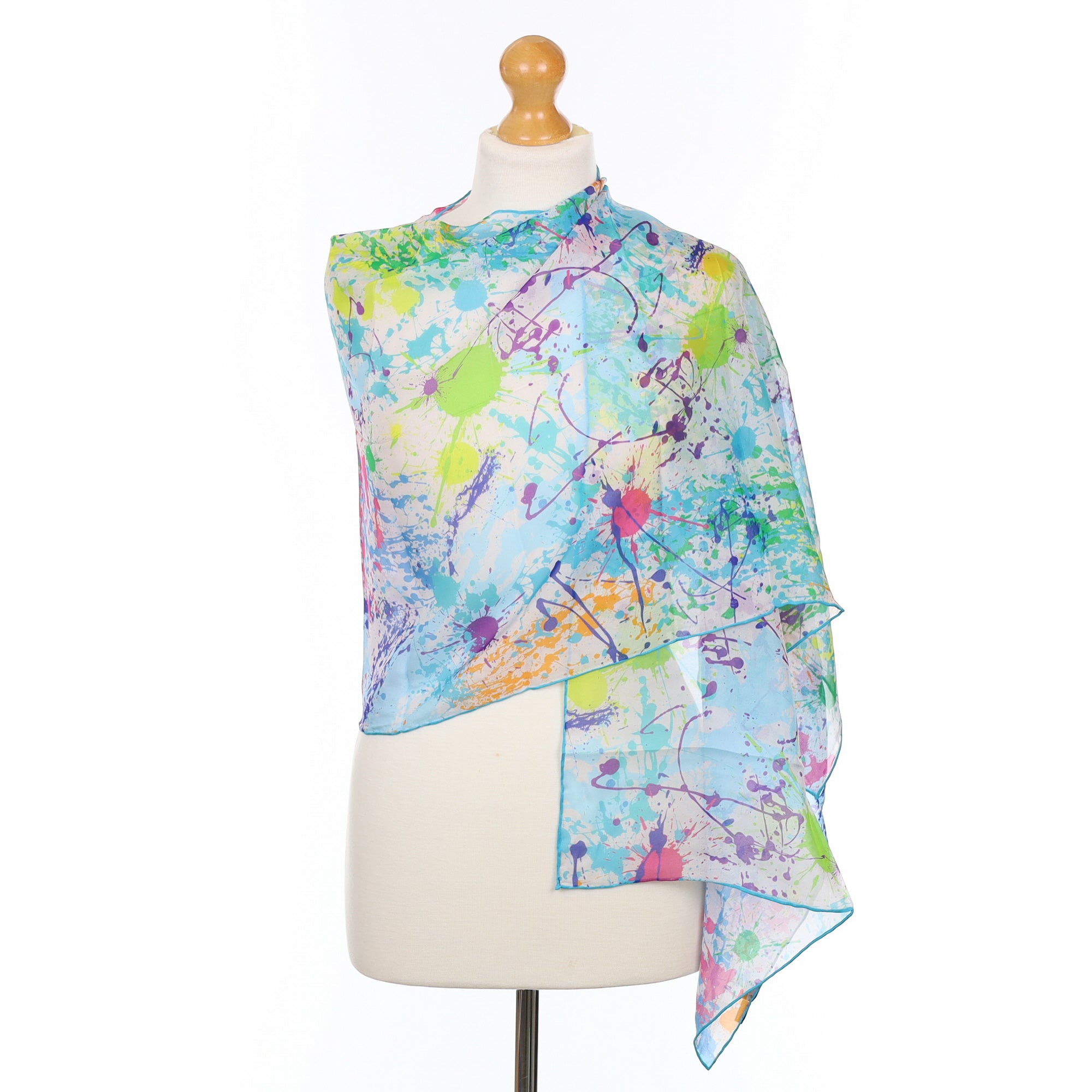 Brand New Fox & Chave Multicoloured Silk Scarf