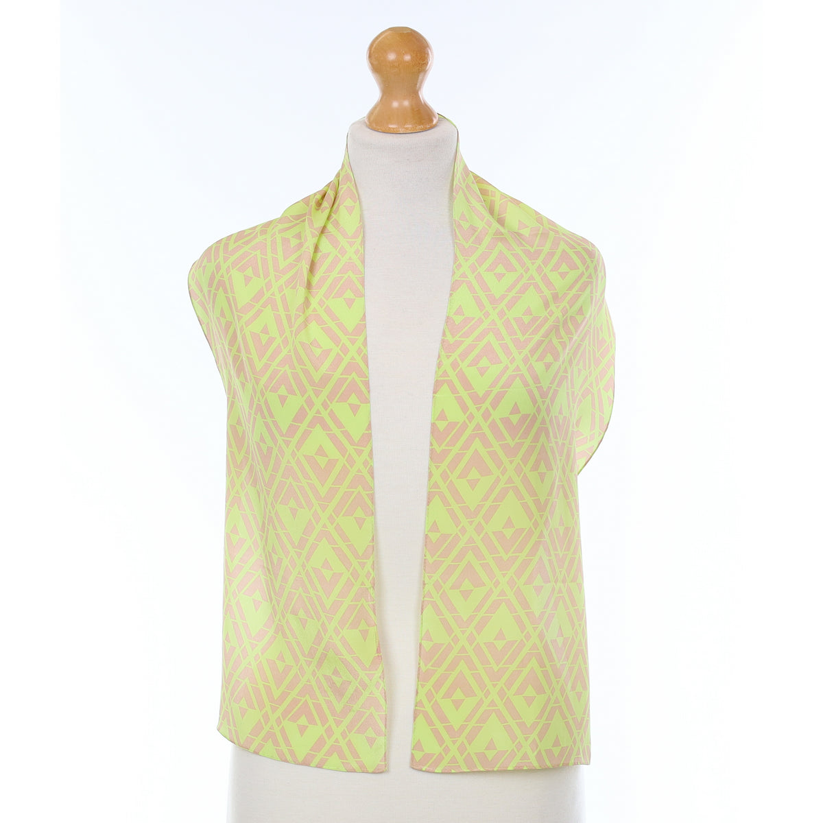 Neon Green Art Deco Silk Scarf