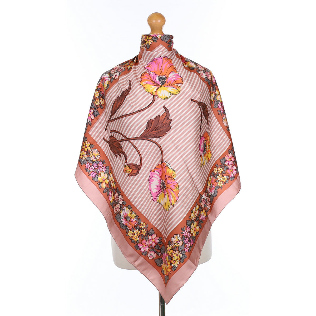 1960’s Hazy Pink Floral Vintage Silk Scarf
