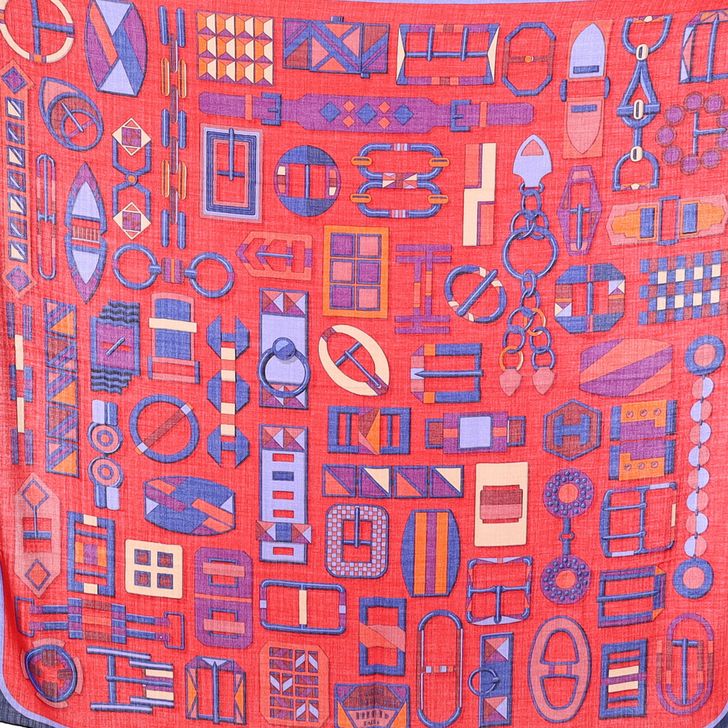 Hermès Carré en Boucles Cashmere Silk Scarf