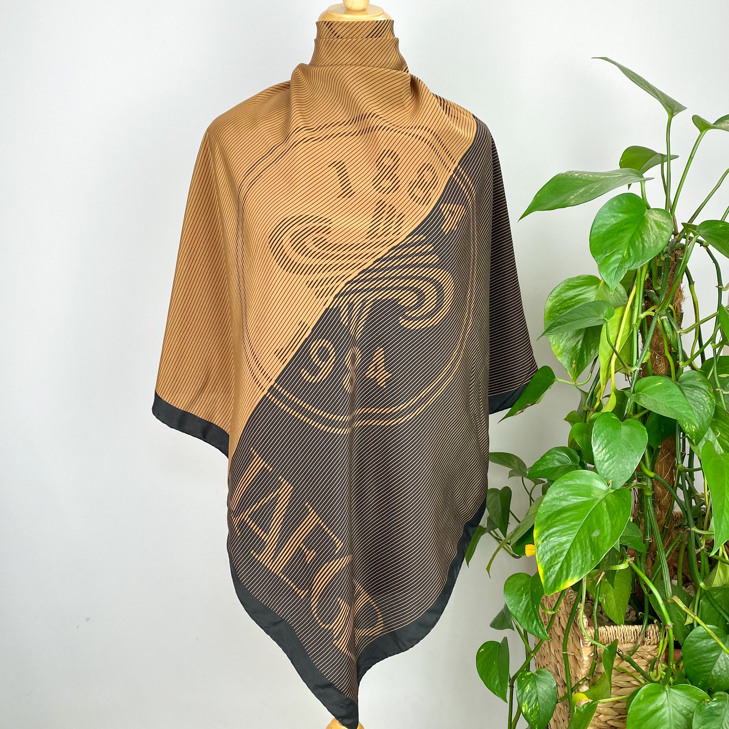 1970s Jaeger Striped Vintage Silk Scarf