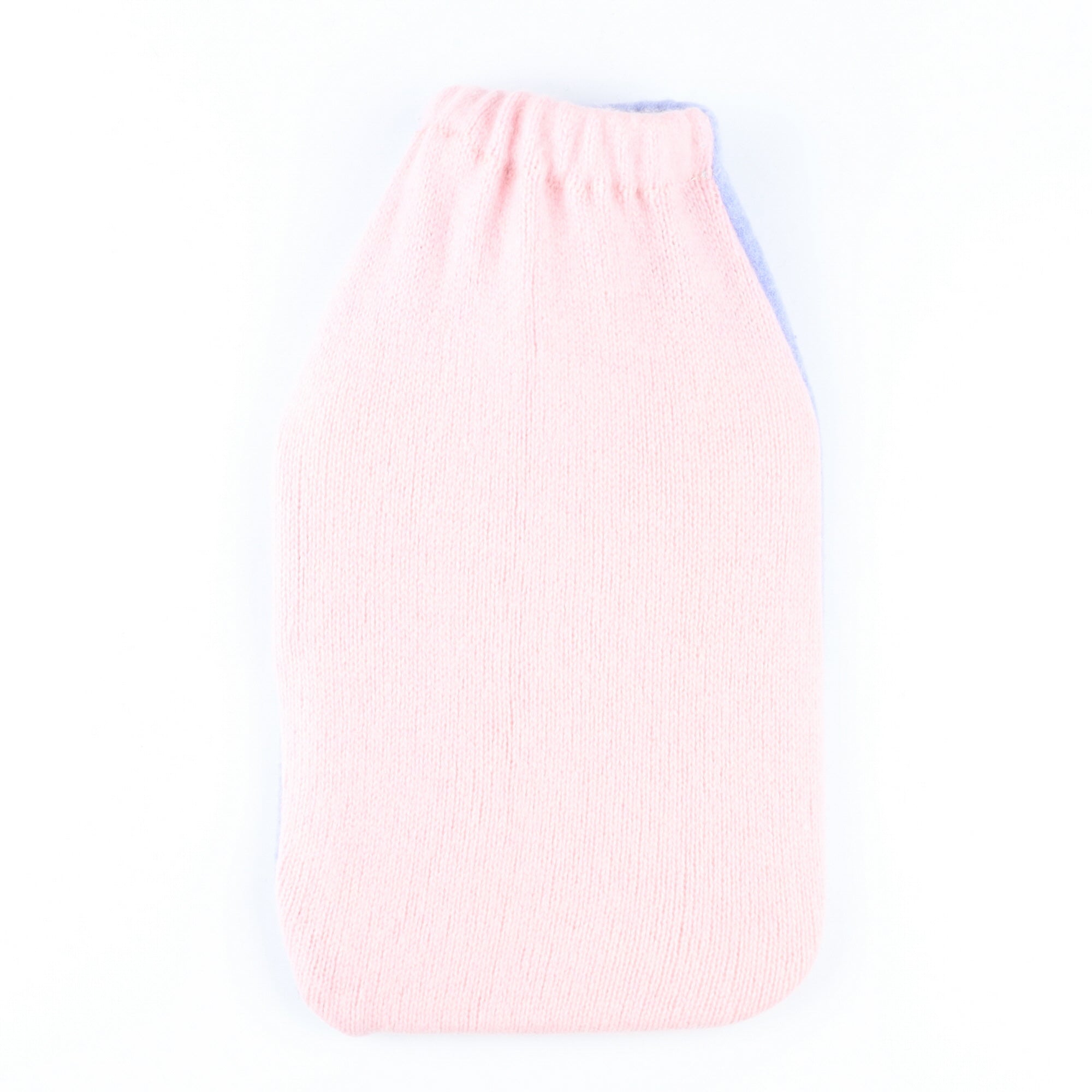 Pale Blue and Pink Heart Cashmere Large Hot Water Bottle