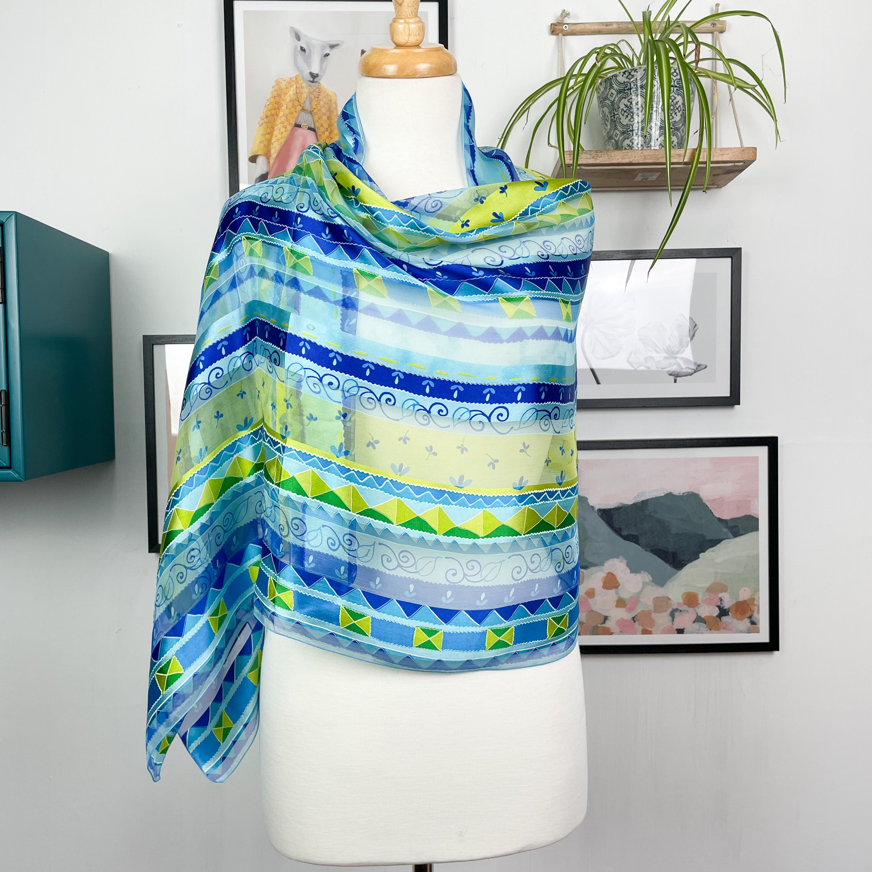 Liberty Chiffon Long Vintage Silk Scarf