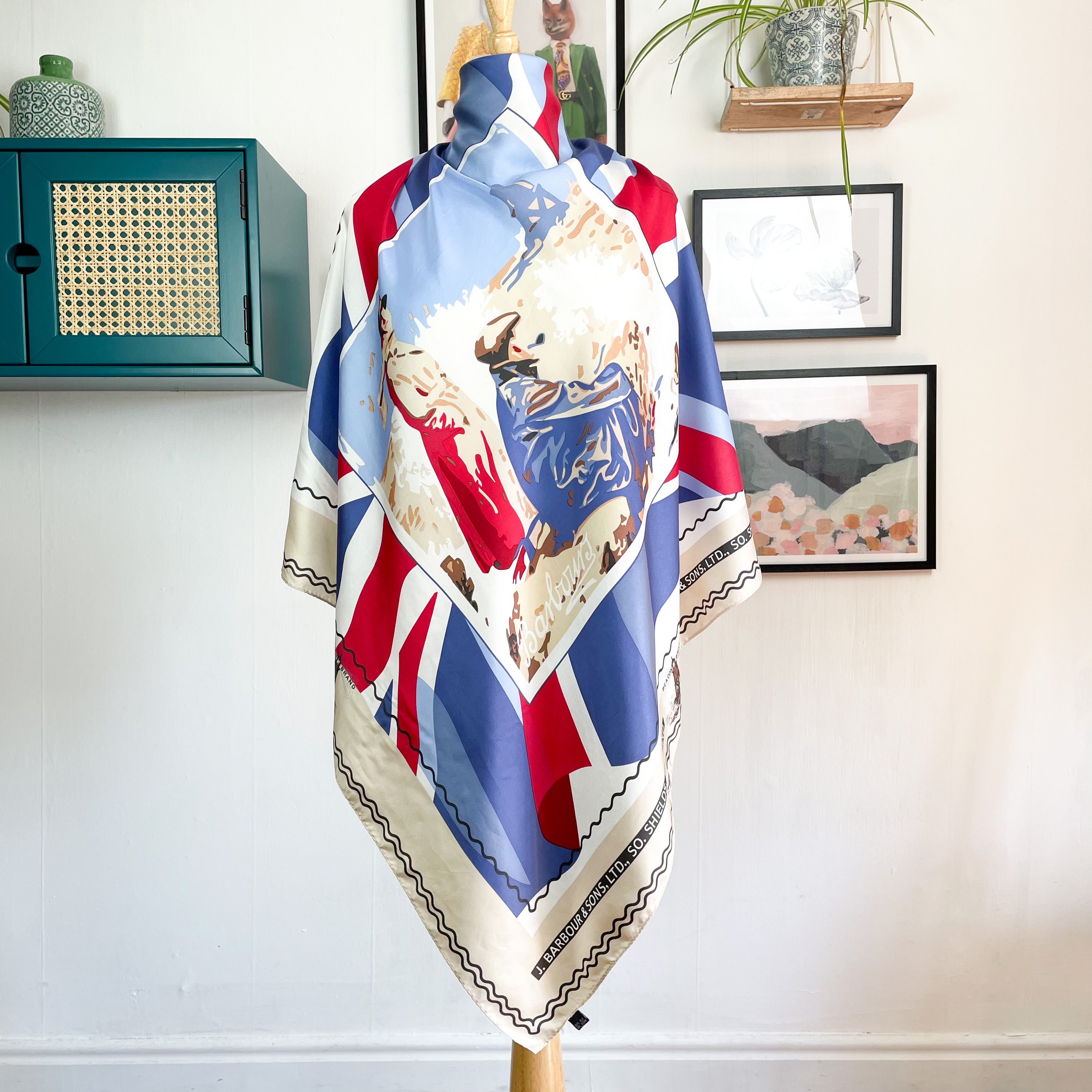 Barbour Nautical Design Large Silk Scarf