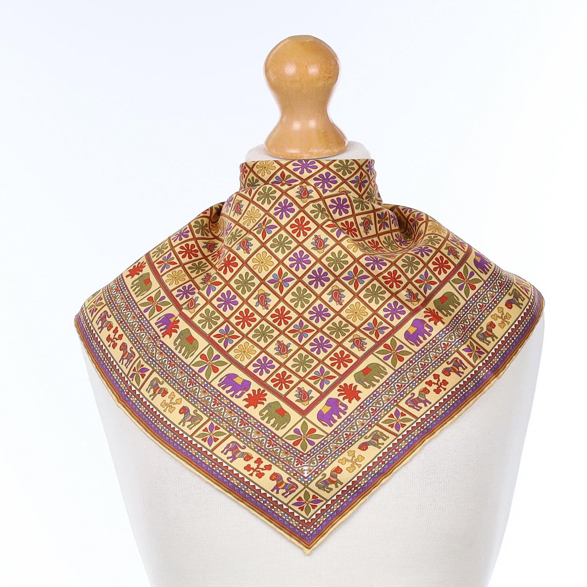Brand New Robert Keyte Colourful Patterned Silk Scarf