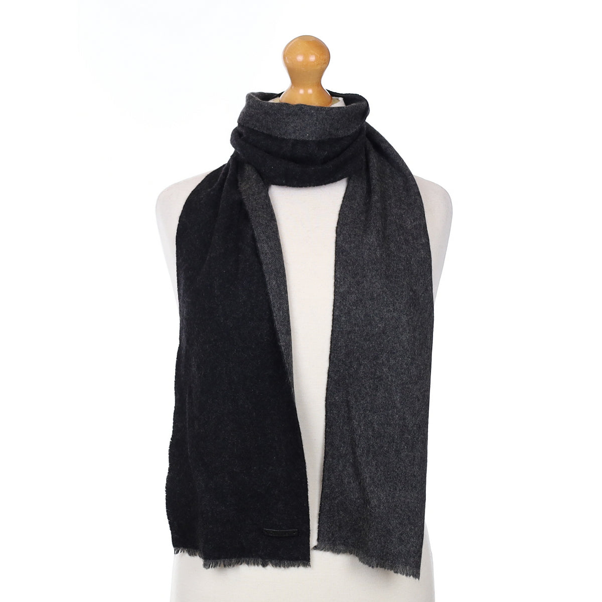 Calvin Klein Graphite and Granite Cashmere Woven Scarf