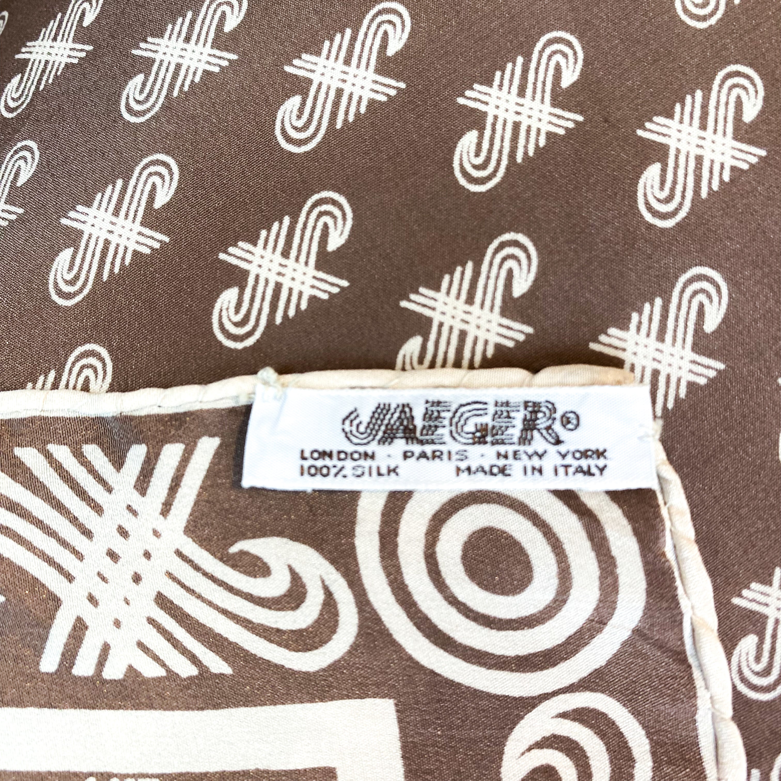 1970s Jaeger Vintage Silk Scarf