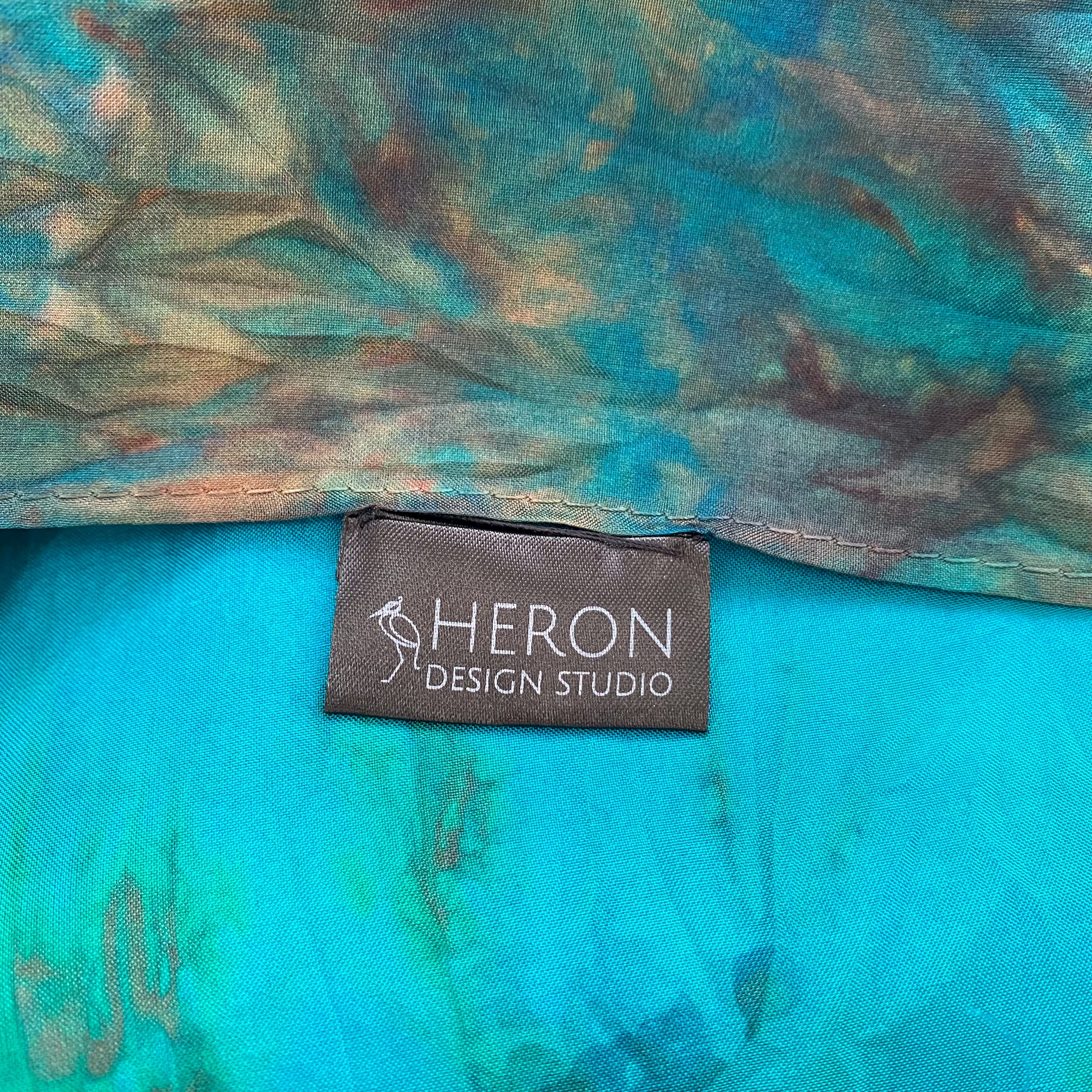 British Tie Dye Green Silk Scarf