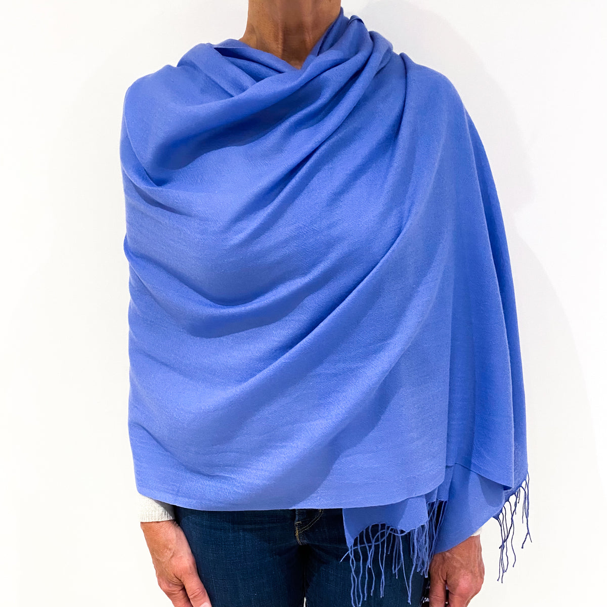 Brand New Cornflower Cashmere Pashmina Scarf