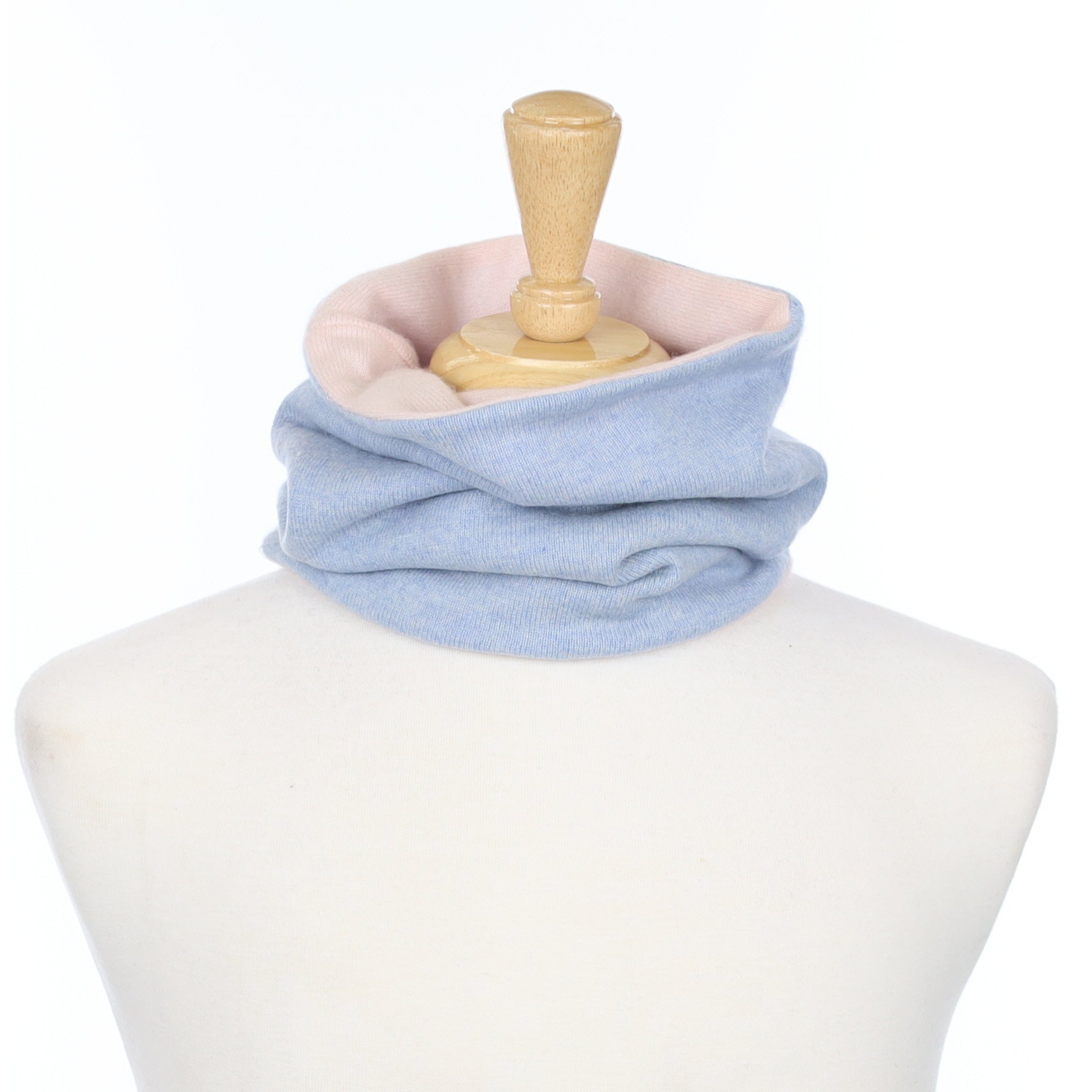 Sky Blue and Ice Pink Luxury Double Layered Snood