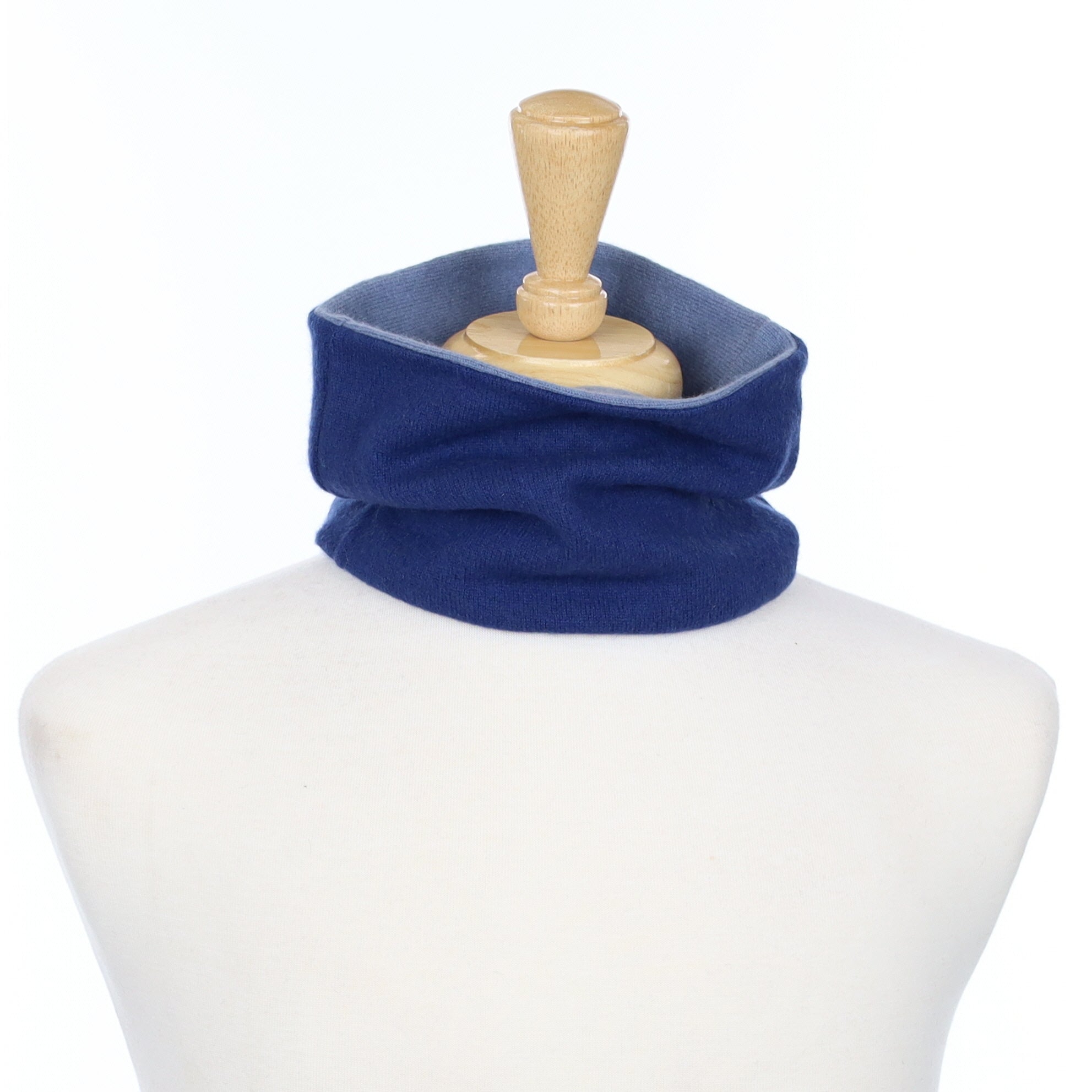 French Navy and Dusky Blue Neck Warmer