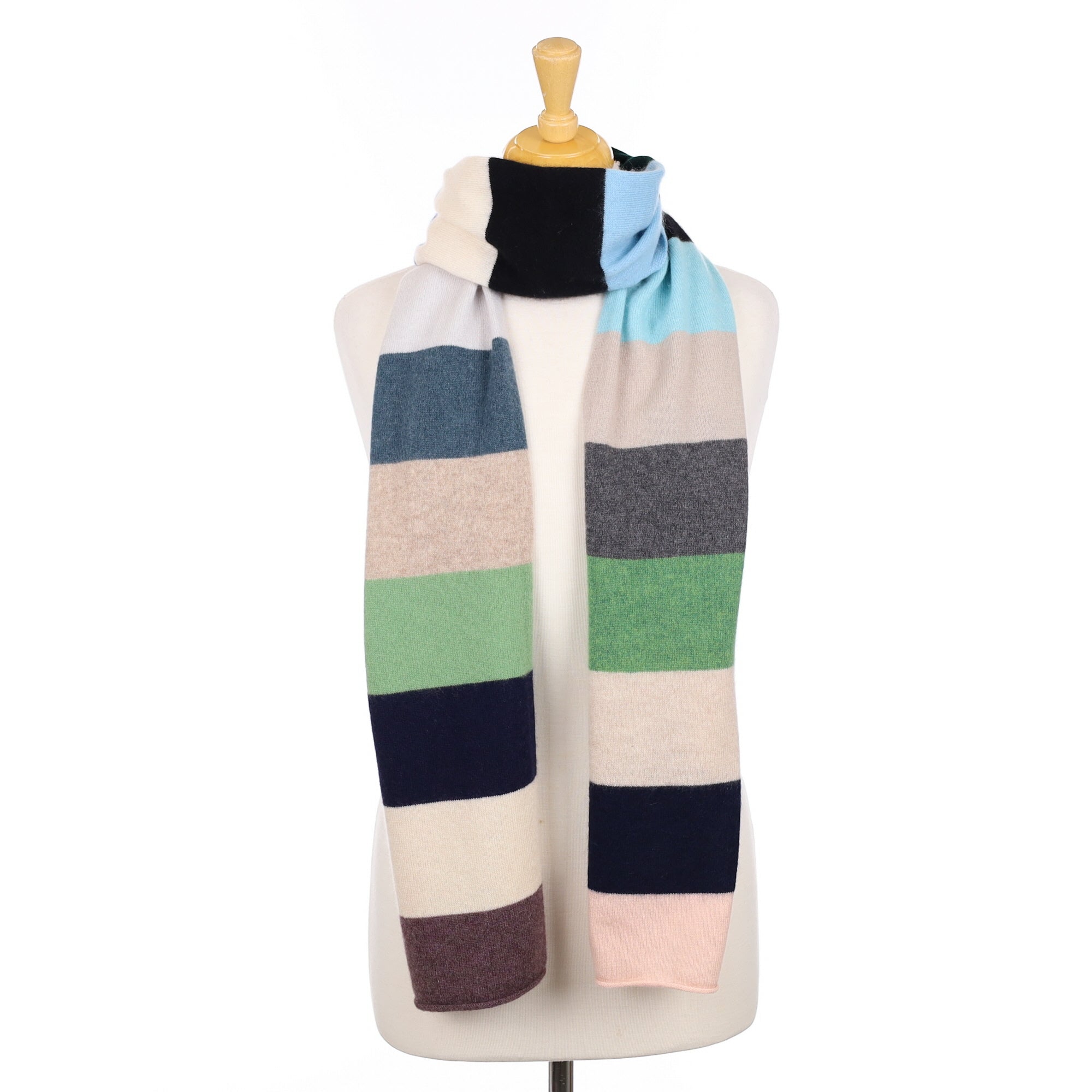 Multicolour Stripe Cashmere Knitted Scarf
