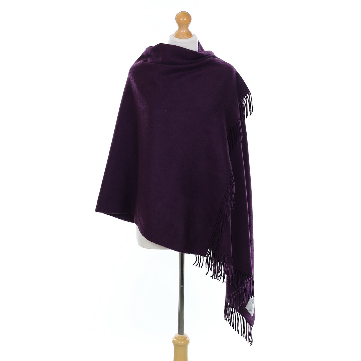 Deep Mulberry Purple Cashmere Woven Wrap
