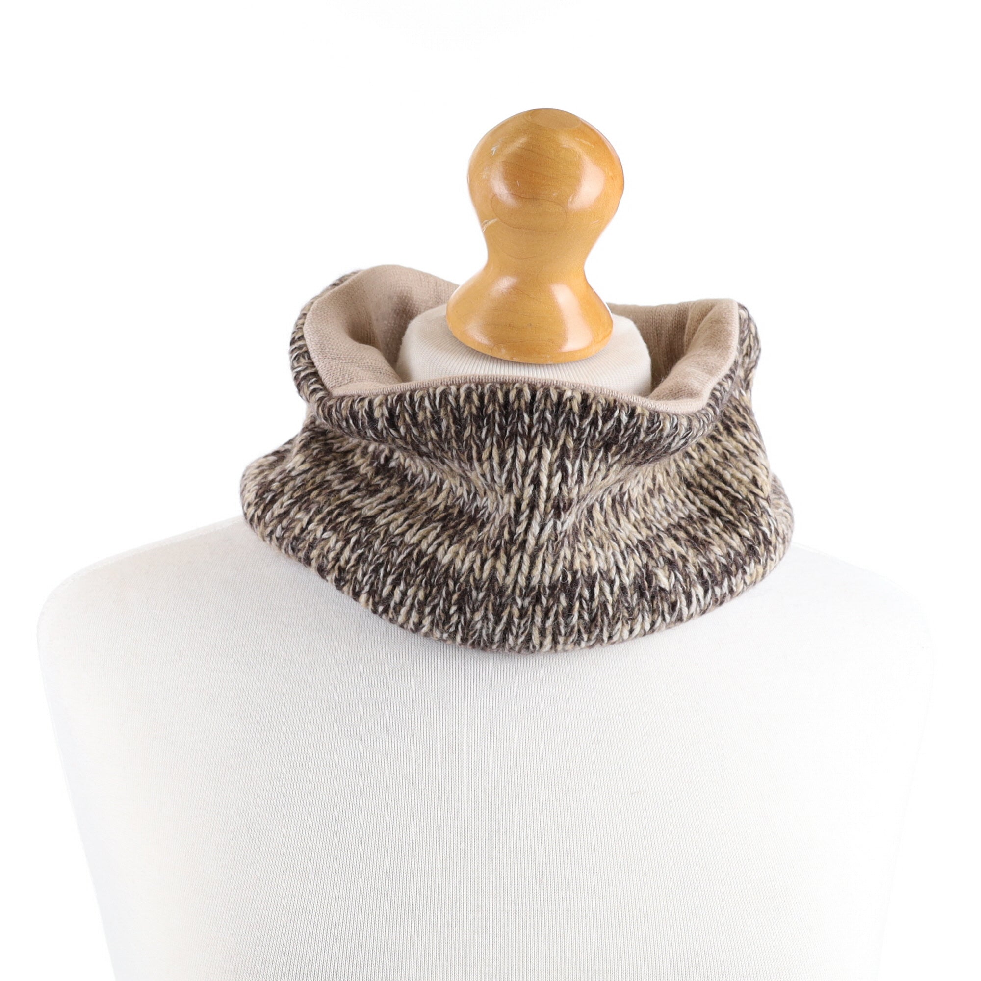Brown Toned Speckled and Camel Chunky Neck Warmer