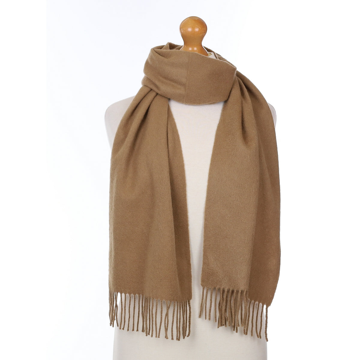Camel Brown Cashmere Woven Scarf