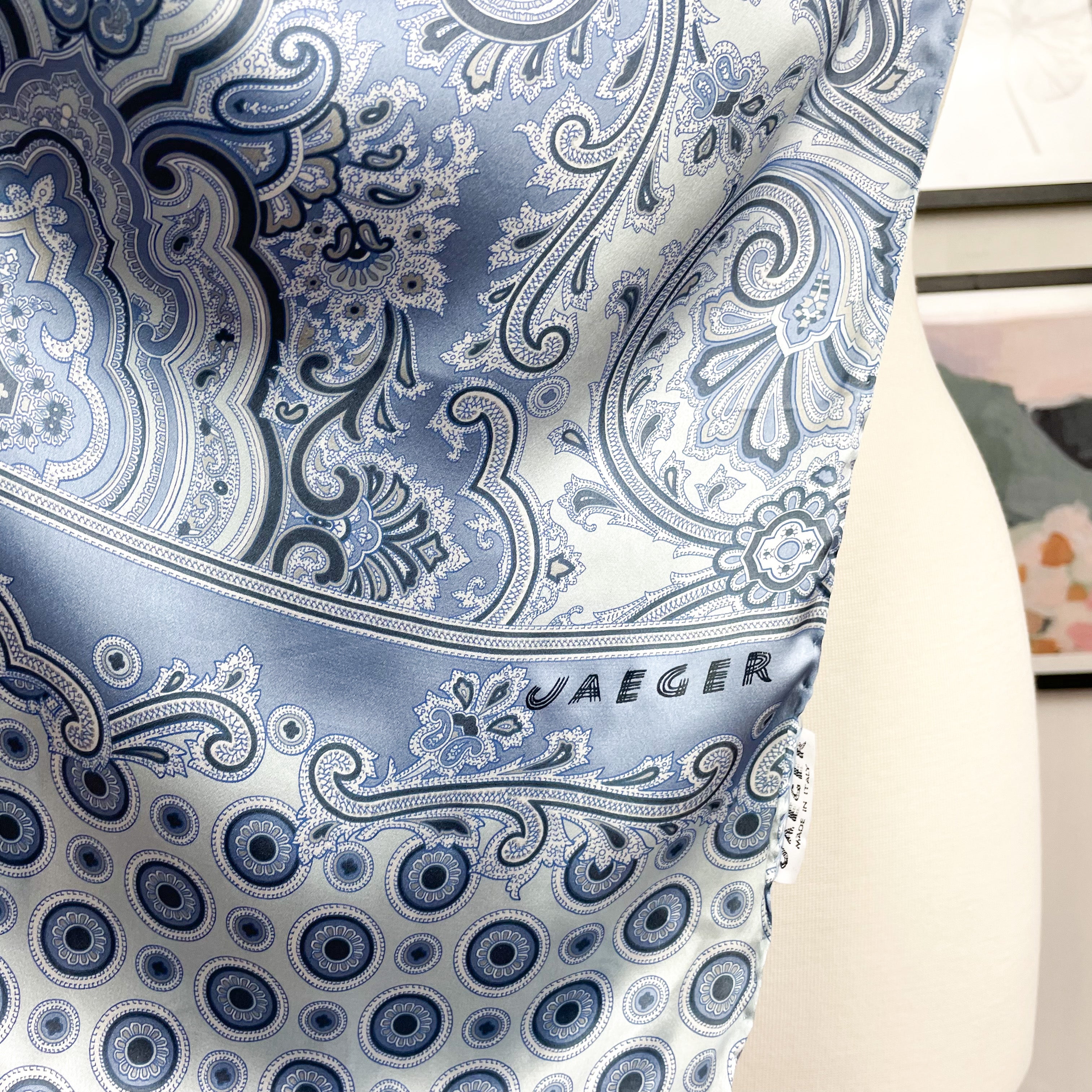 Jaeger Paisley Long Silk Scarf