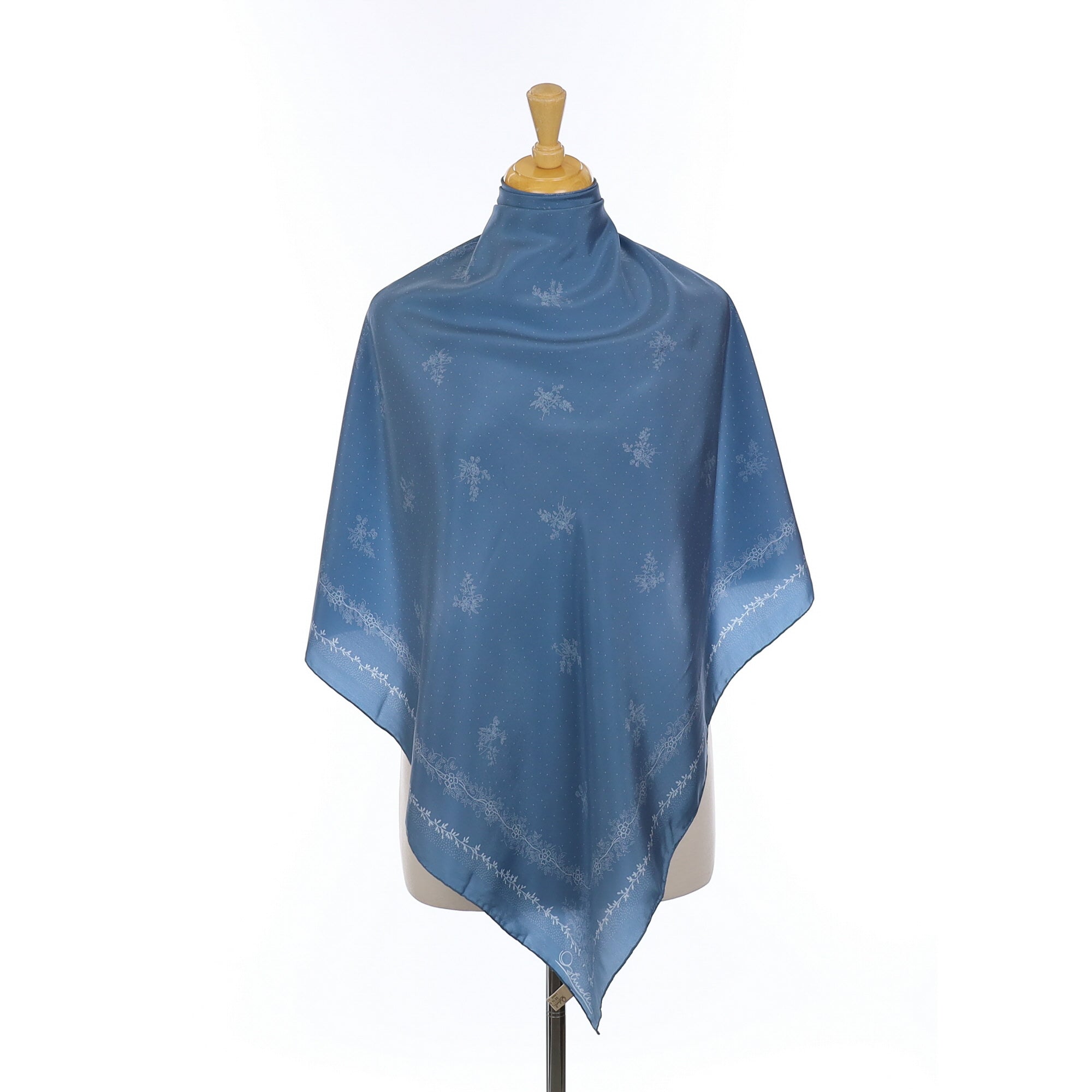 Brand New Ostinelli Blue Vintage Silk Scarf