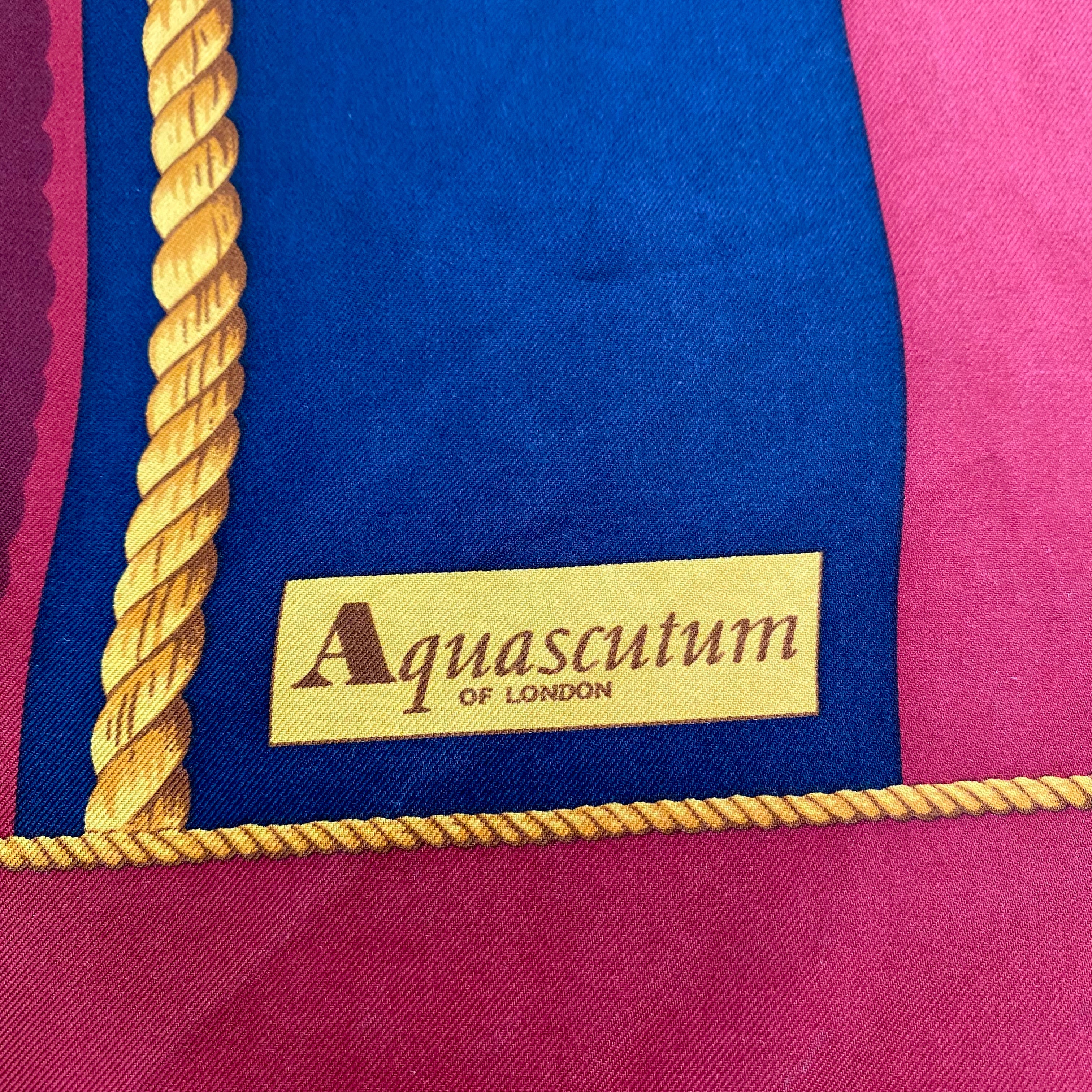 Aquascutum Striped Long Silk Scarf