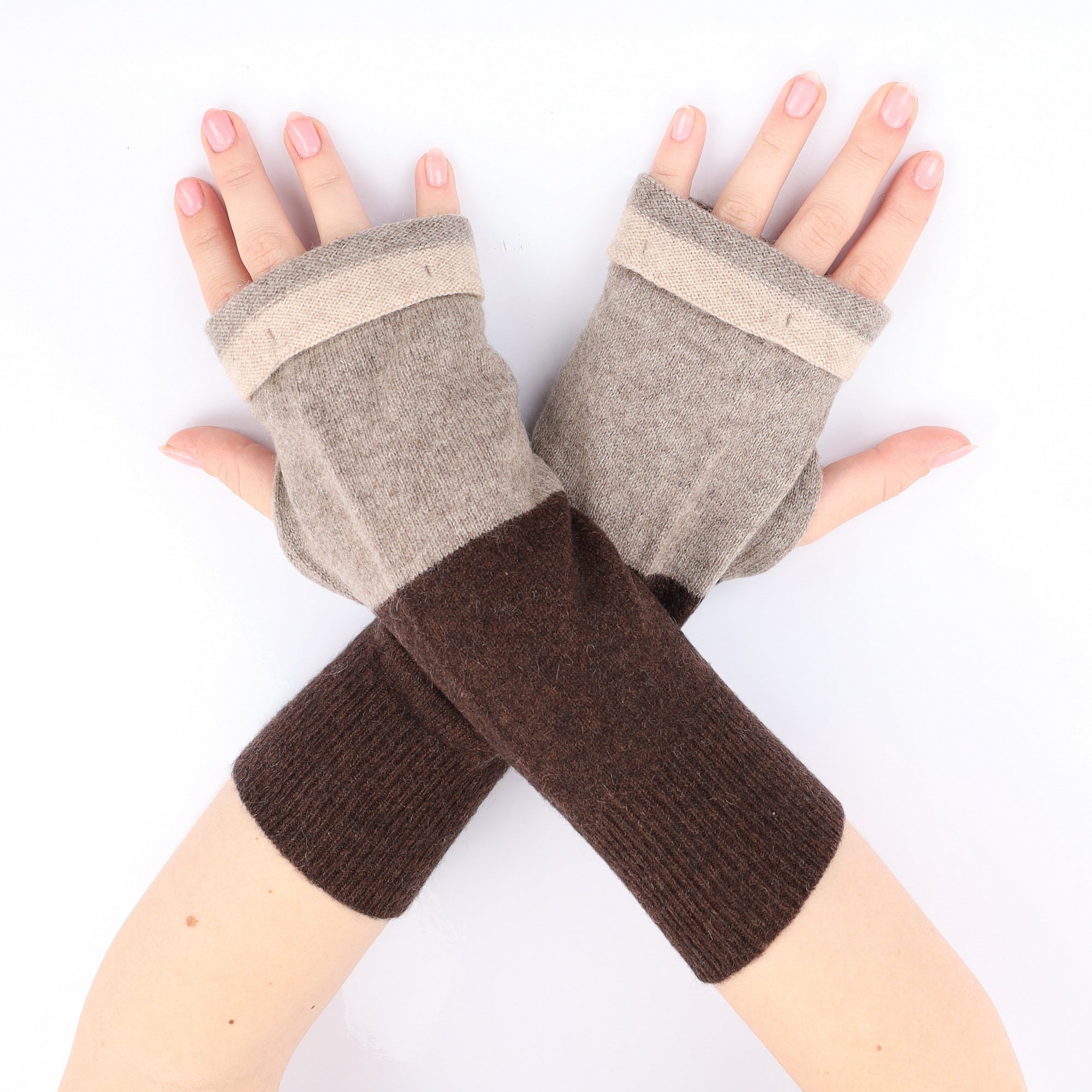 Chocolate and Mocha Fingerless Gloves