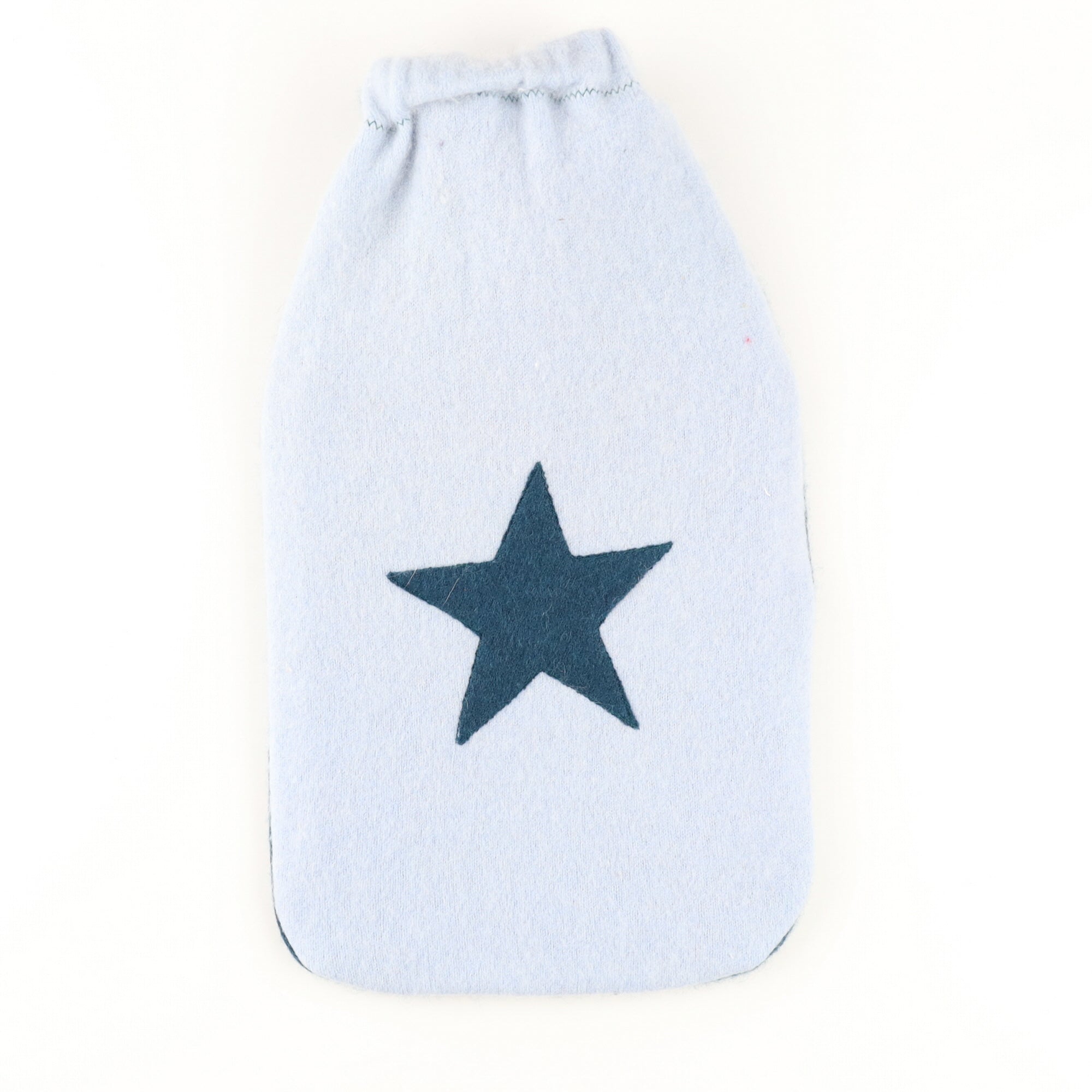 Powder Blue and Teal Star Cashmere Large Hot Water Bottle
