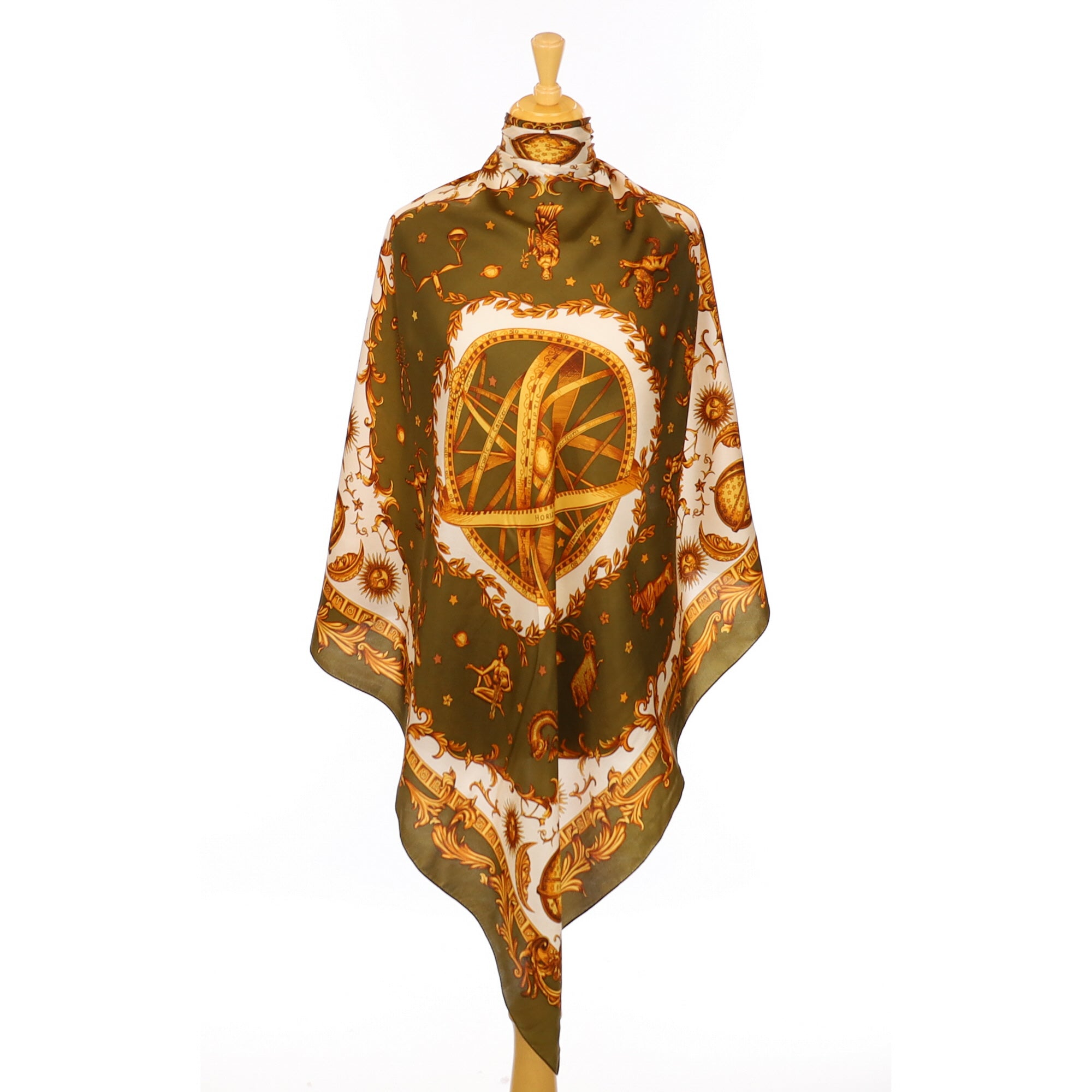1980s Baroque Style Vintage Silk Scarf
