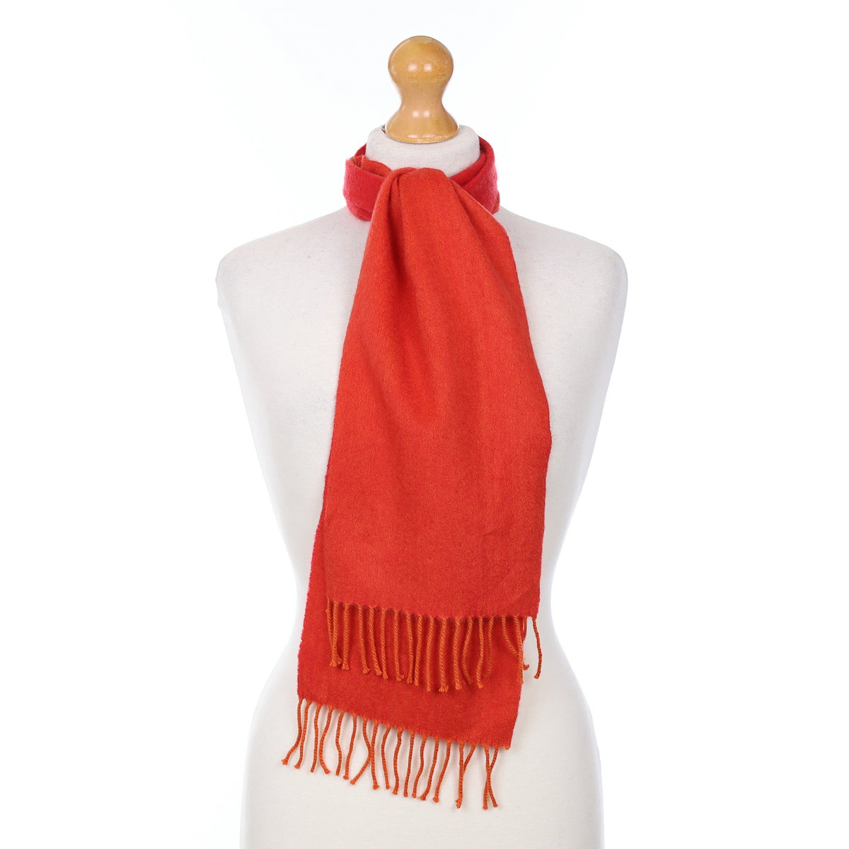 Berry Red And Orange Cashmere Woven Scarf