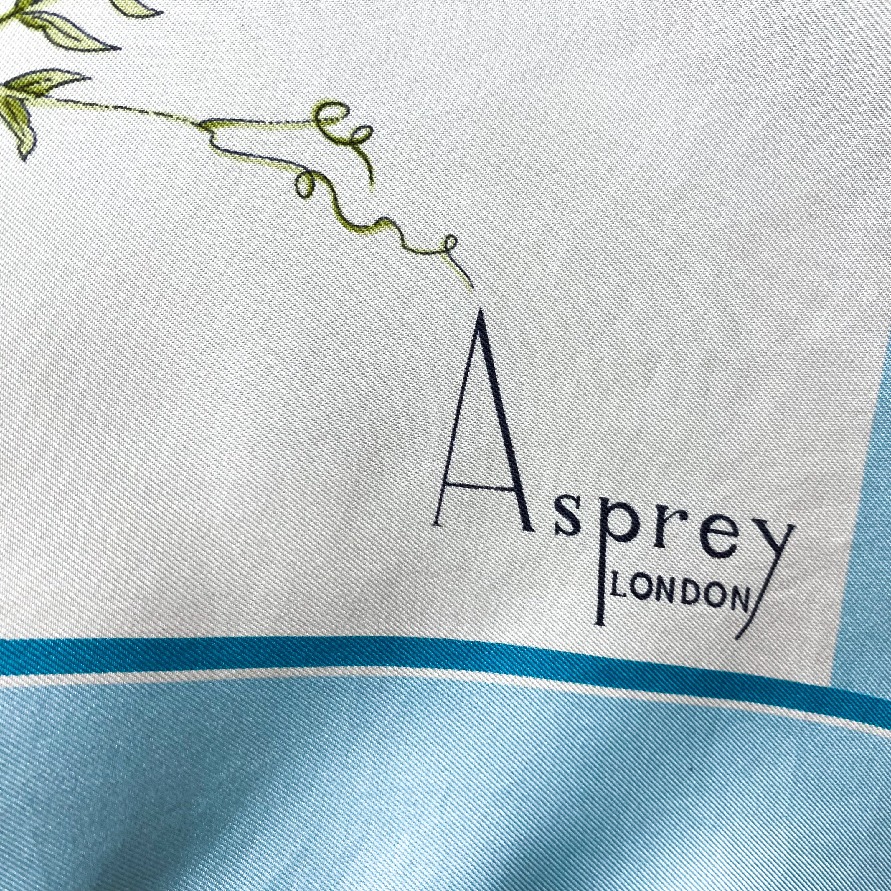 Boxed Asprey Floral Design Silk Scarf