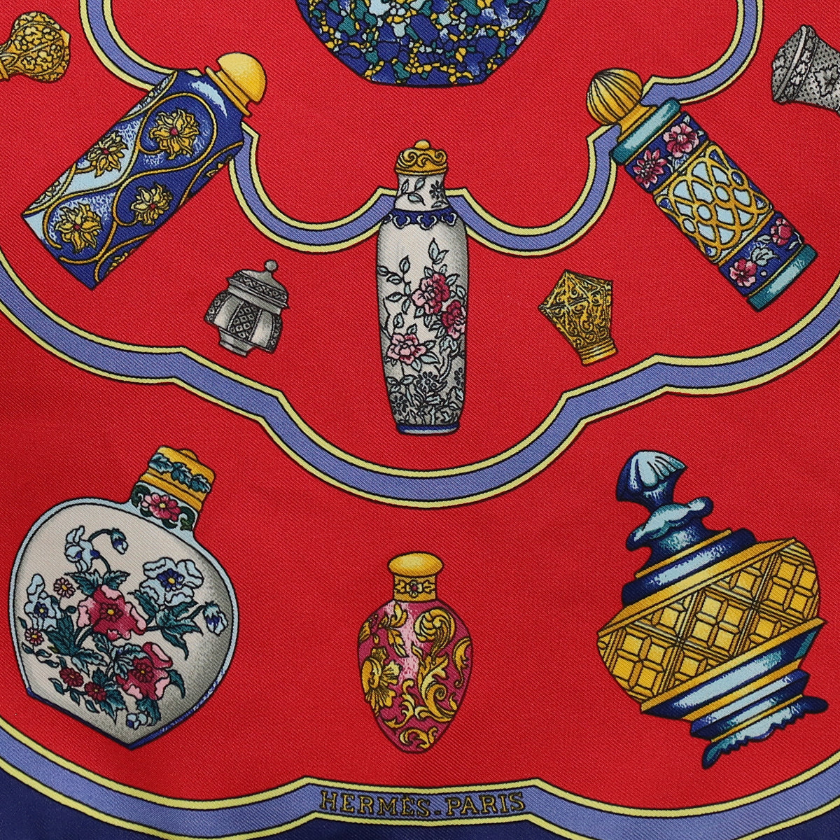 Pristine Hermès Qu’ Importe Le Flacon 42 Silk Scarf