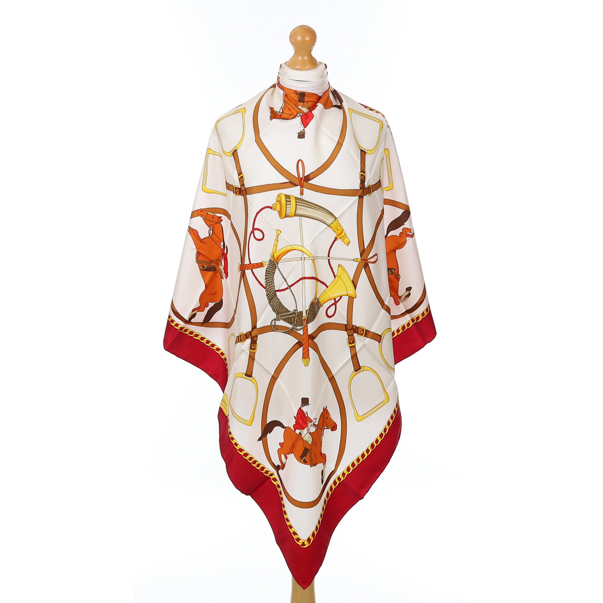Brand New Gucci Hunting Design Vintage Silk Scarf