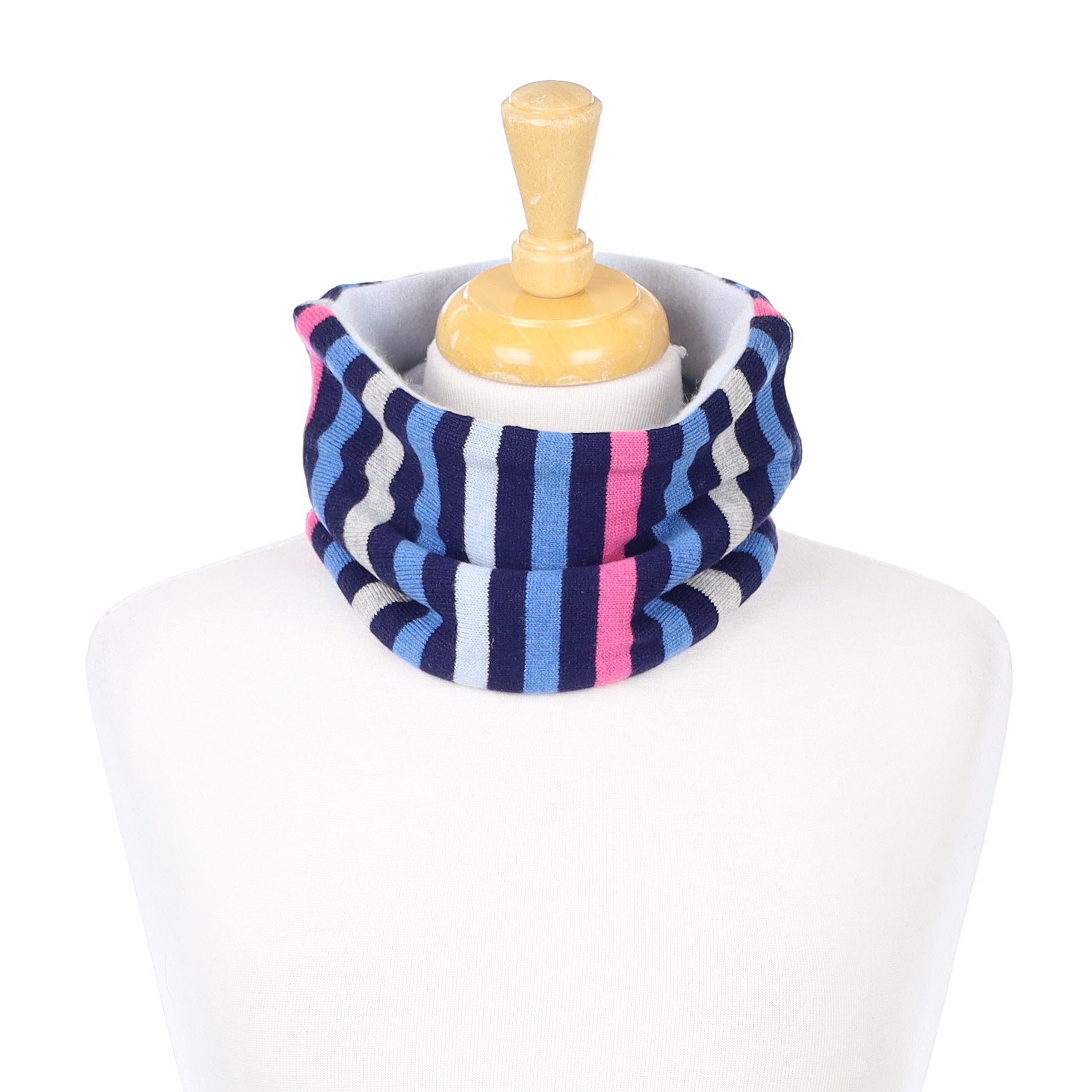 Blue and Pink Striped Neck Warmer