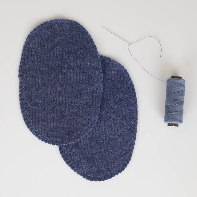 Large Denim Blue Elbow Patches