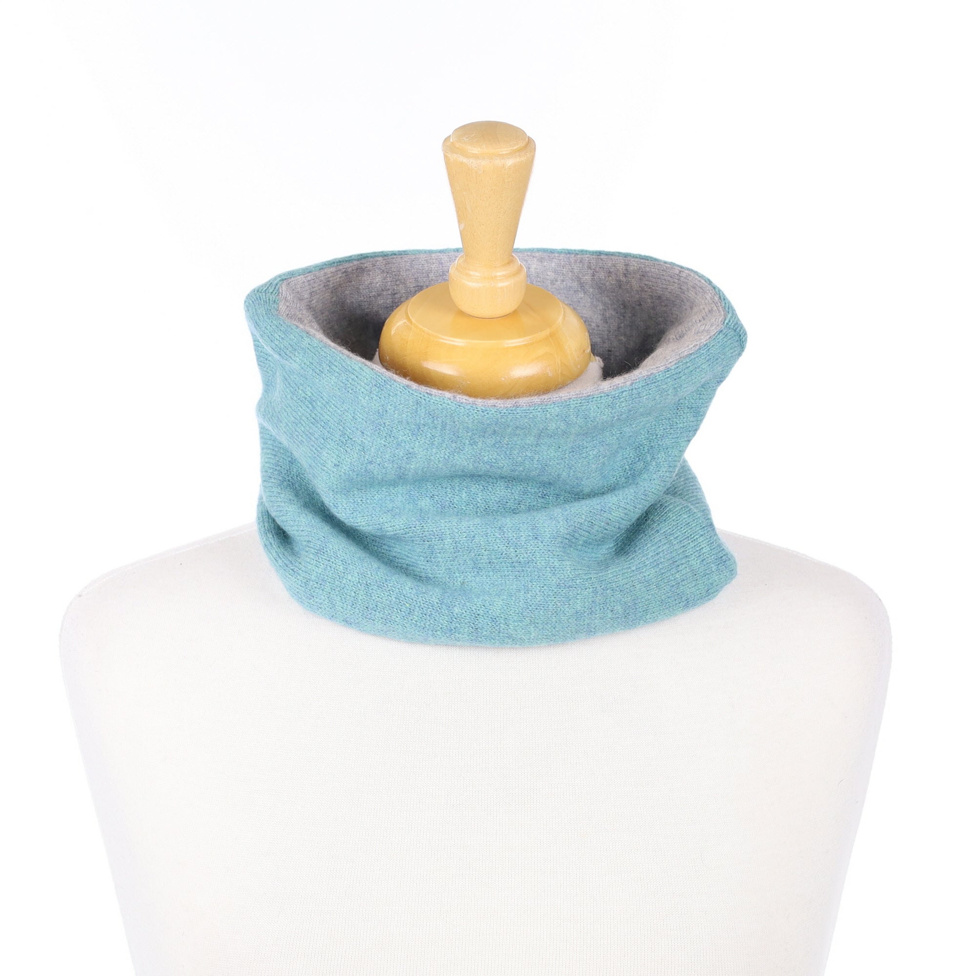 Muted Aqua and Grey Neck Warmer